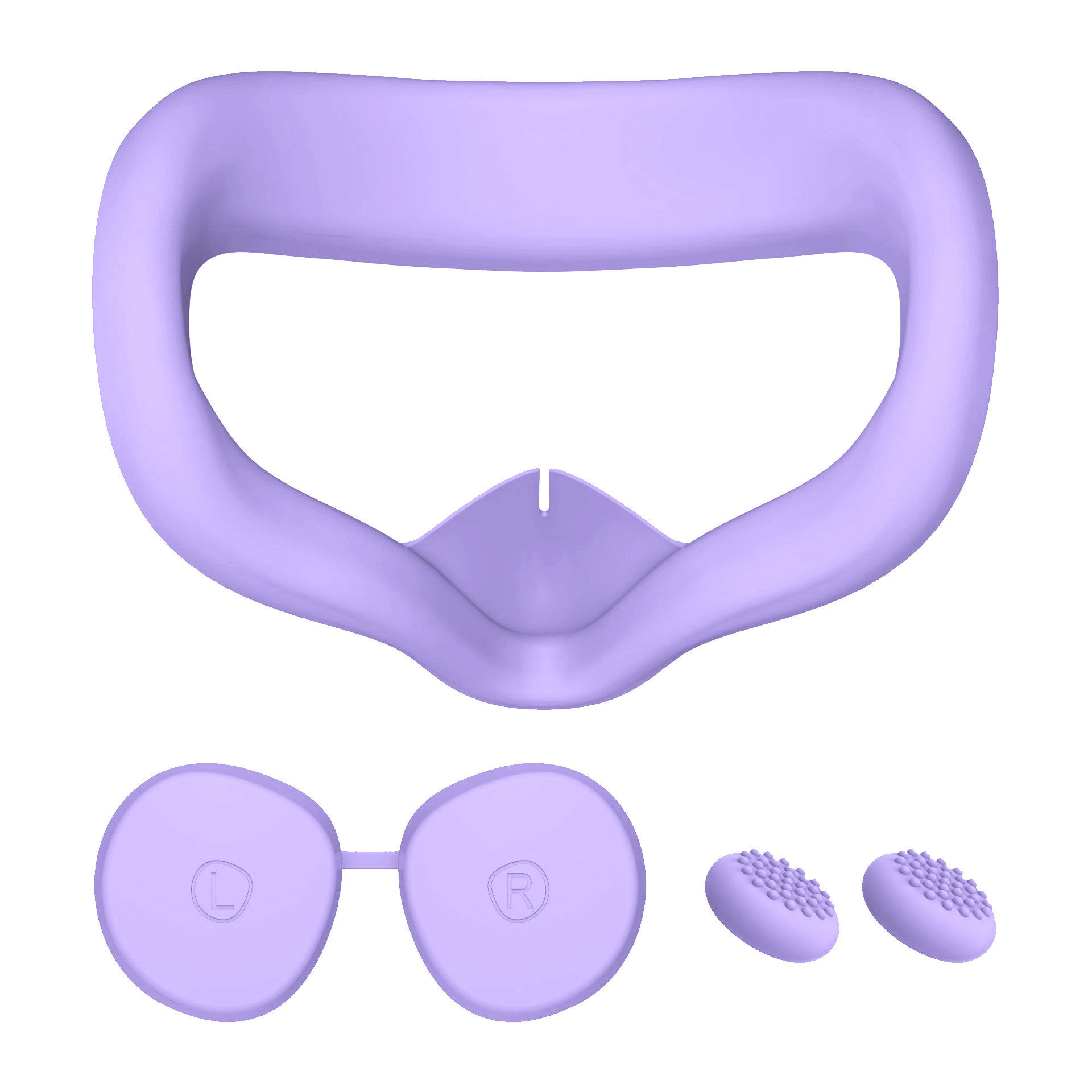 Cubierta facial y cubierta para lentes VR compatibles con Meta Quest 3S, máscara facial de silicona impermeable, almohadilla facial y empuñadura para joystick para cascos VR, antirreflejos