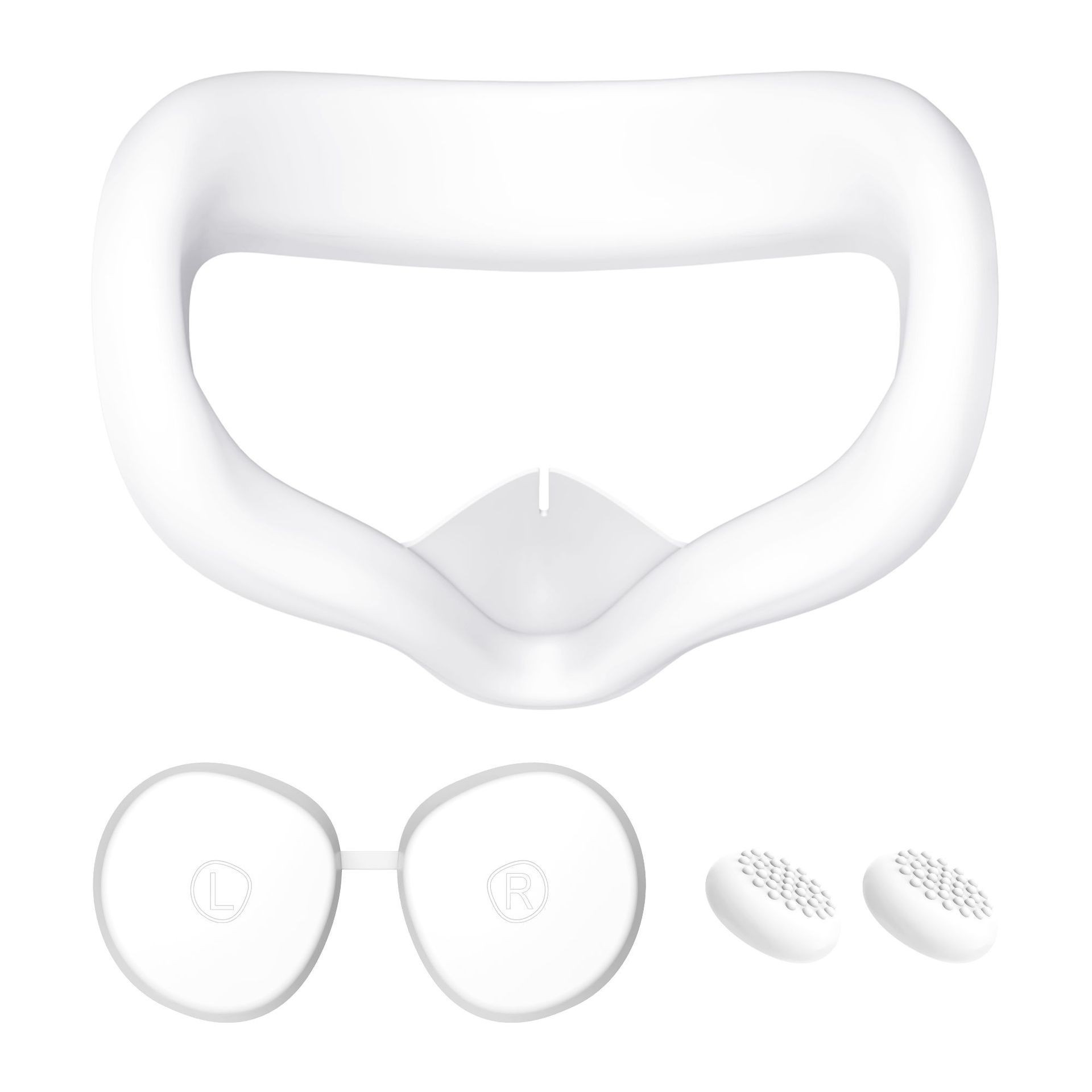 Cubierta facial y cubierta para lentes VR compatibles con Meta Quest 3S, máscara facial de silicona impermeable, almohadilla facial y empuñadura para joystick para cascos VR, antirreflejos