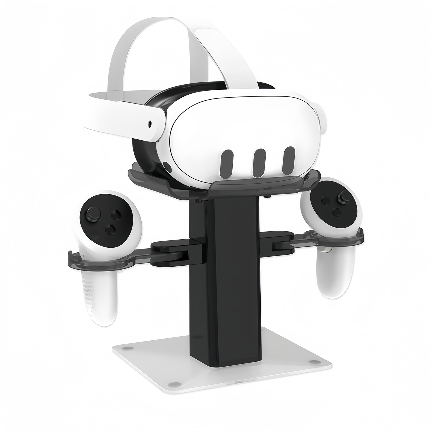 thumbnail image 1 of Soporte para casco de realidad virtual Meta Quest 3S/3/2: soporte de almacenamiento estable con base RGB para guardar los mandos de forma segura, 1 of 7