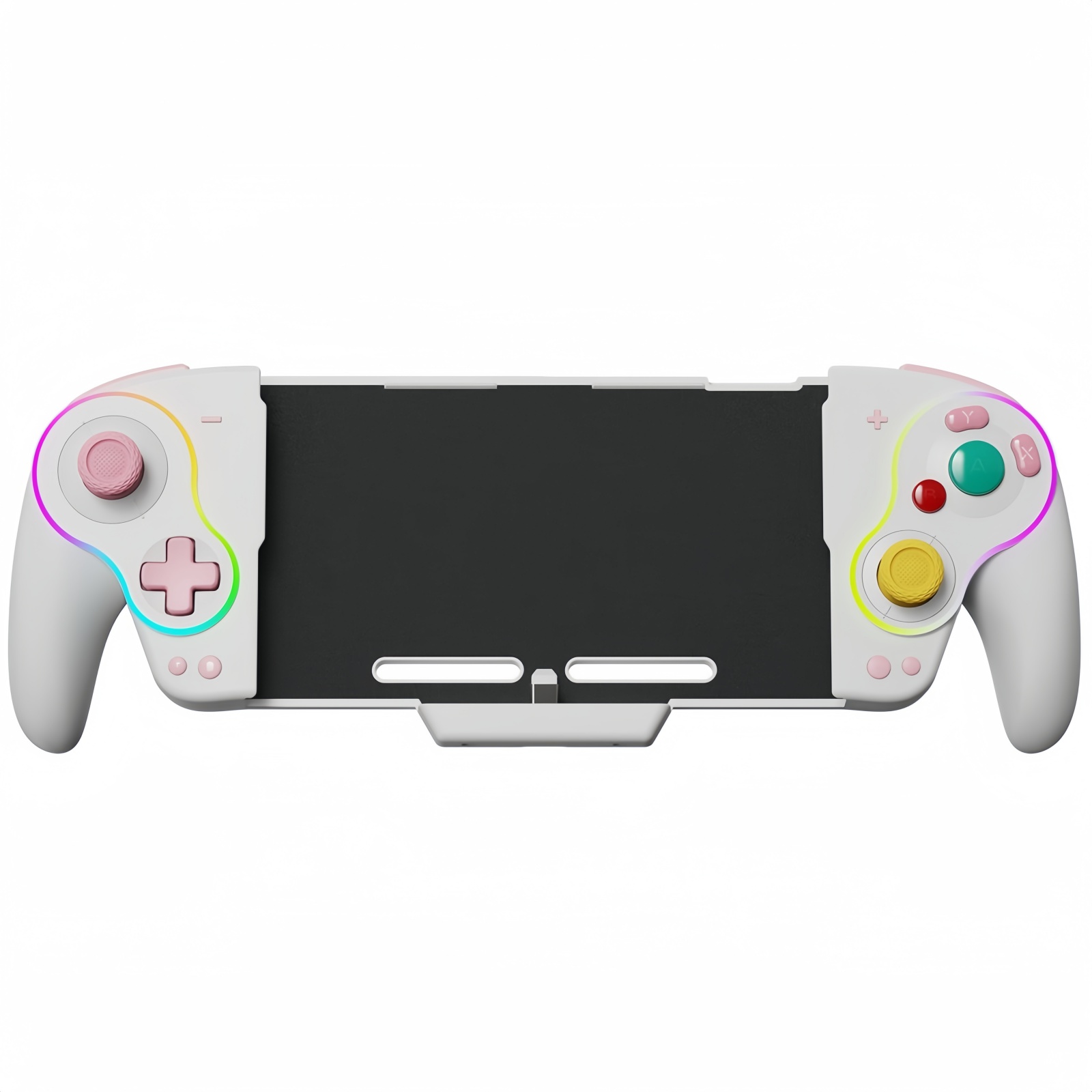 Mando inalámbrico para Switch/OLED, mando todo en uno con luces RGB, TURBO, doble vibración, programación con sensor de movimiento y diseño ergonómico