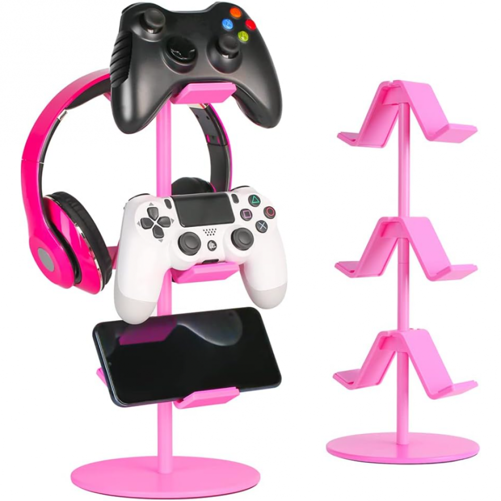 thumbnail image 1 of Soporte para mando de 3 capas, soporte para auriculares, colgador para auriculares y mando de videojuegos multiajustable para accesorios videojuegos, 1 of 7