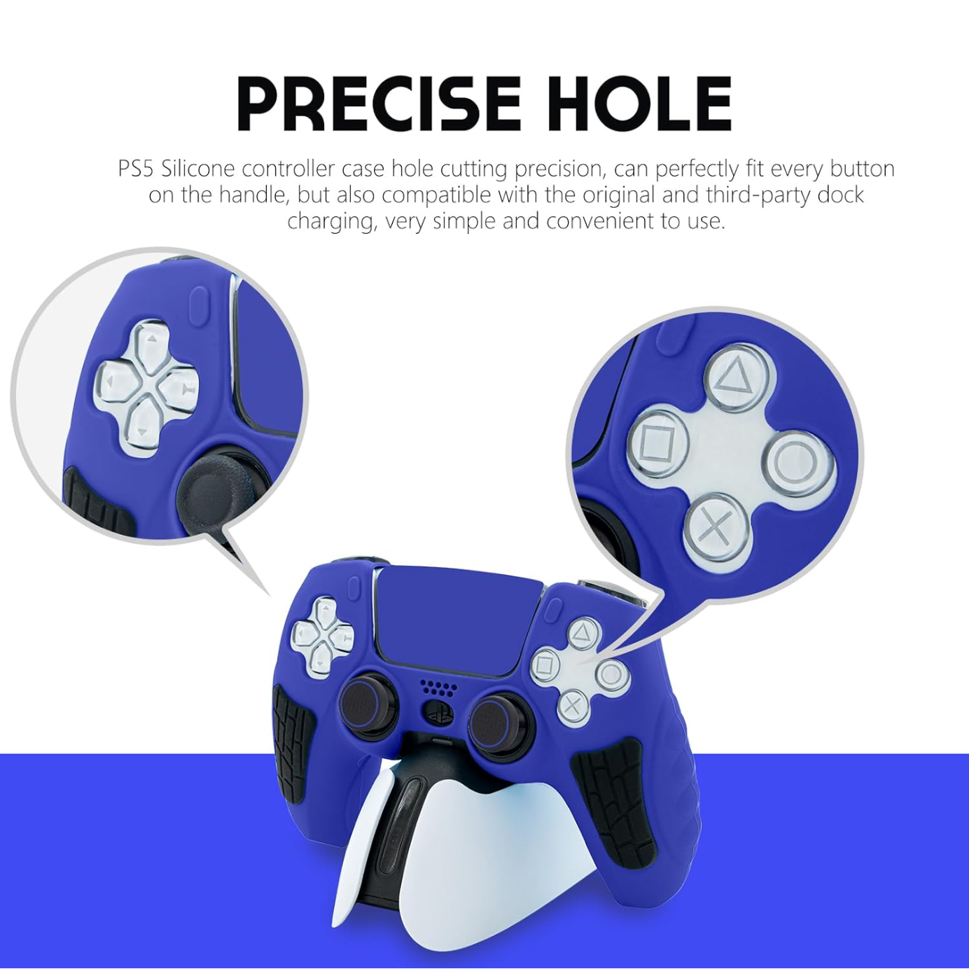 For PS5 Controller Case with Thumb Grip Cover, Joystick Protector and Sticker - Picture 27 of 55