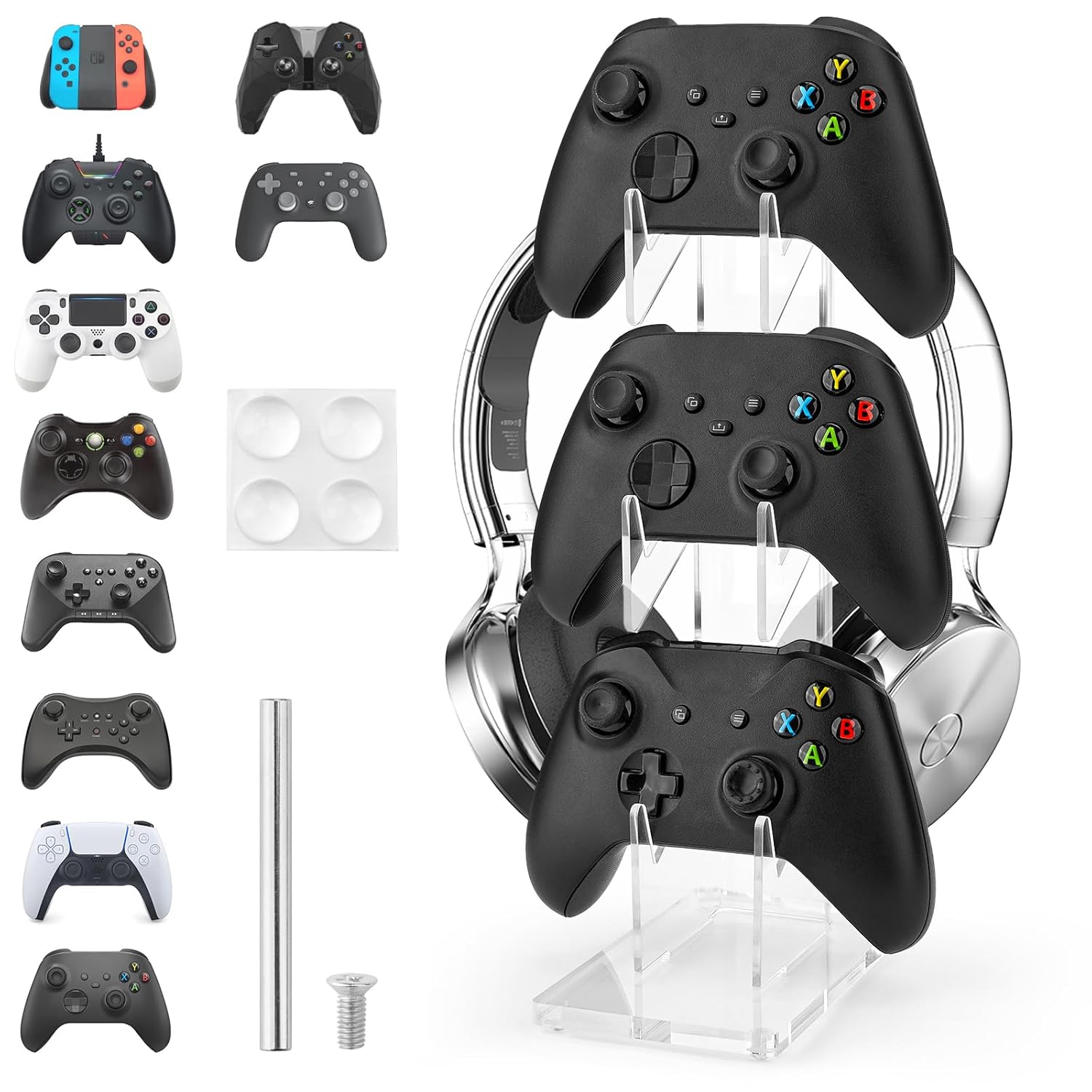thumbnail image 1 of Soporte universal para mandos Xbox Series X, Xbox 360, Ps5, Ps4, Switch, Steam Controller, mandos para ordenadores de sobremesa, soporte transparente para mandos, 1 of 7