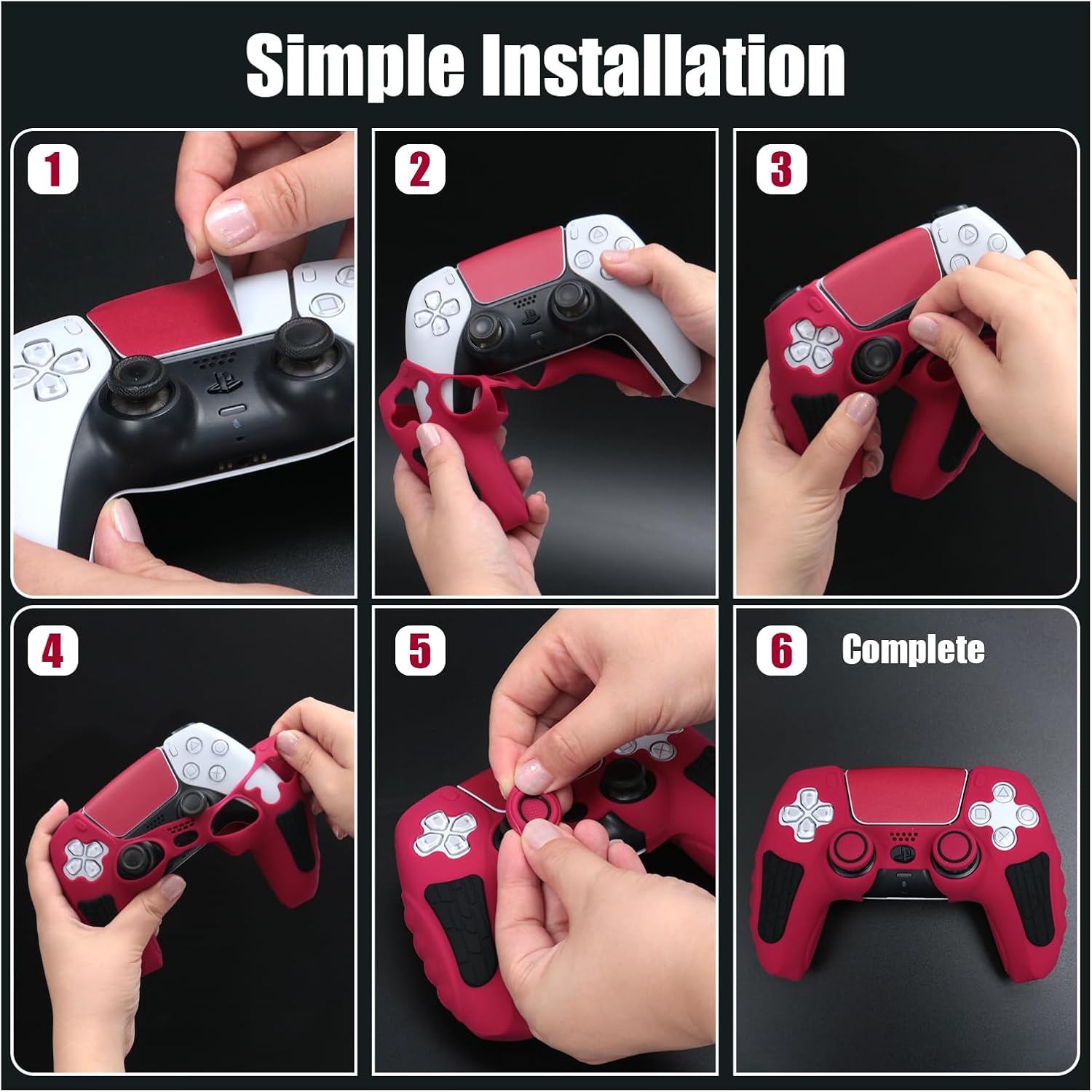 For PS5 Controller Case with Thumb Grip Cover, Joystick Protector and Sticker - Picture 37 of 55