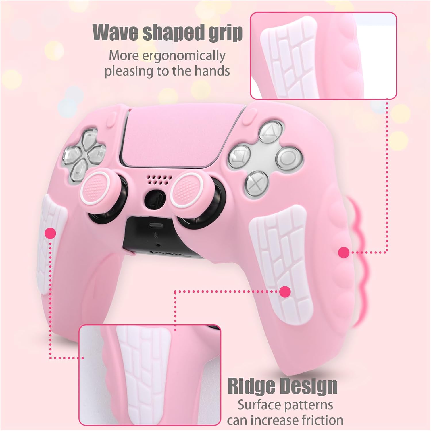 For PS5 Controller Case with Thumb Grip Cover, Joystick Protector and Sticker - Picture 43 of 55