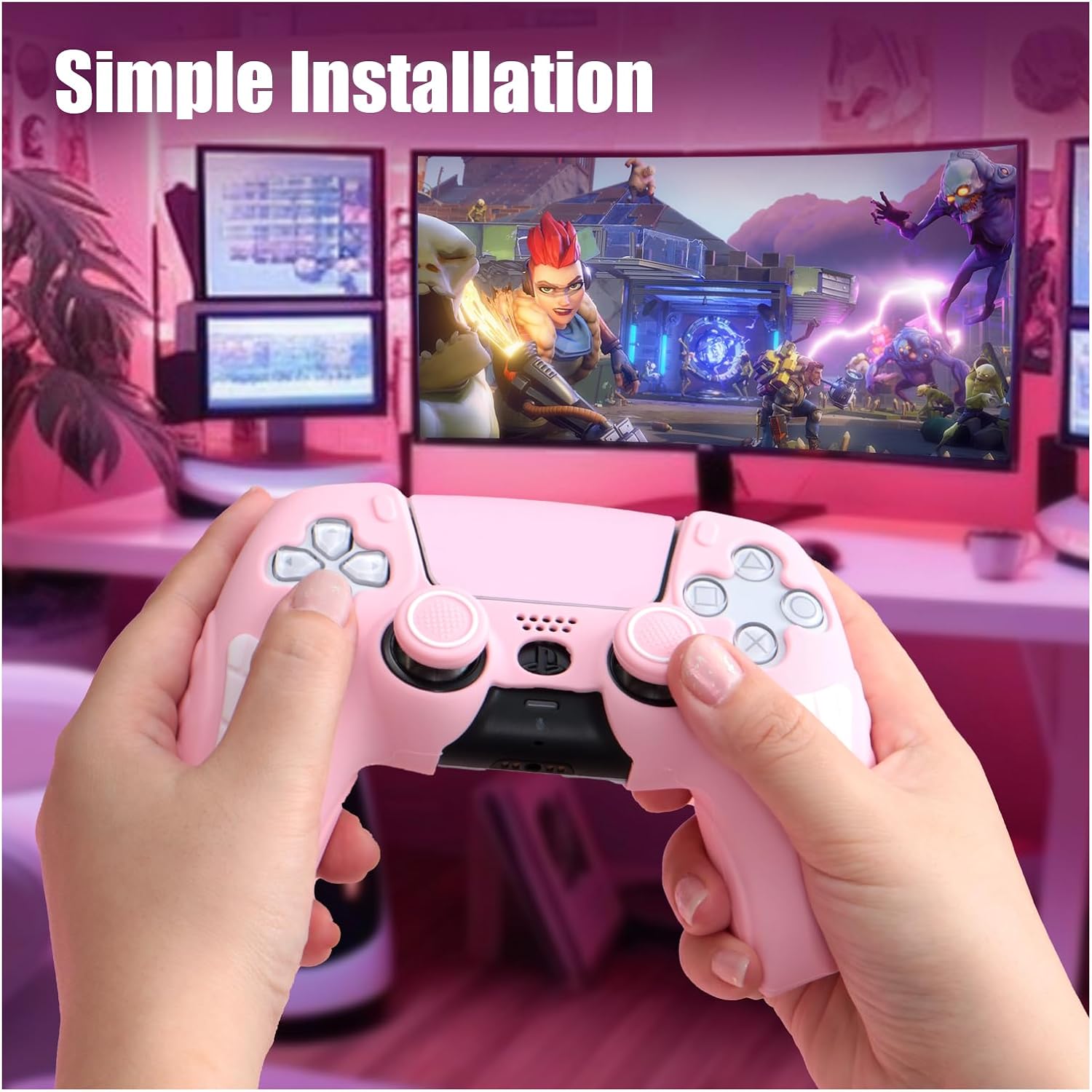 For PS5 Controller Case with Thumb Grip Cover, Joystick Protector and Sticker - Picture 47 of 55