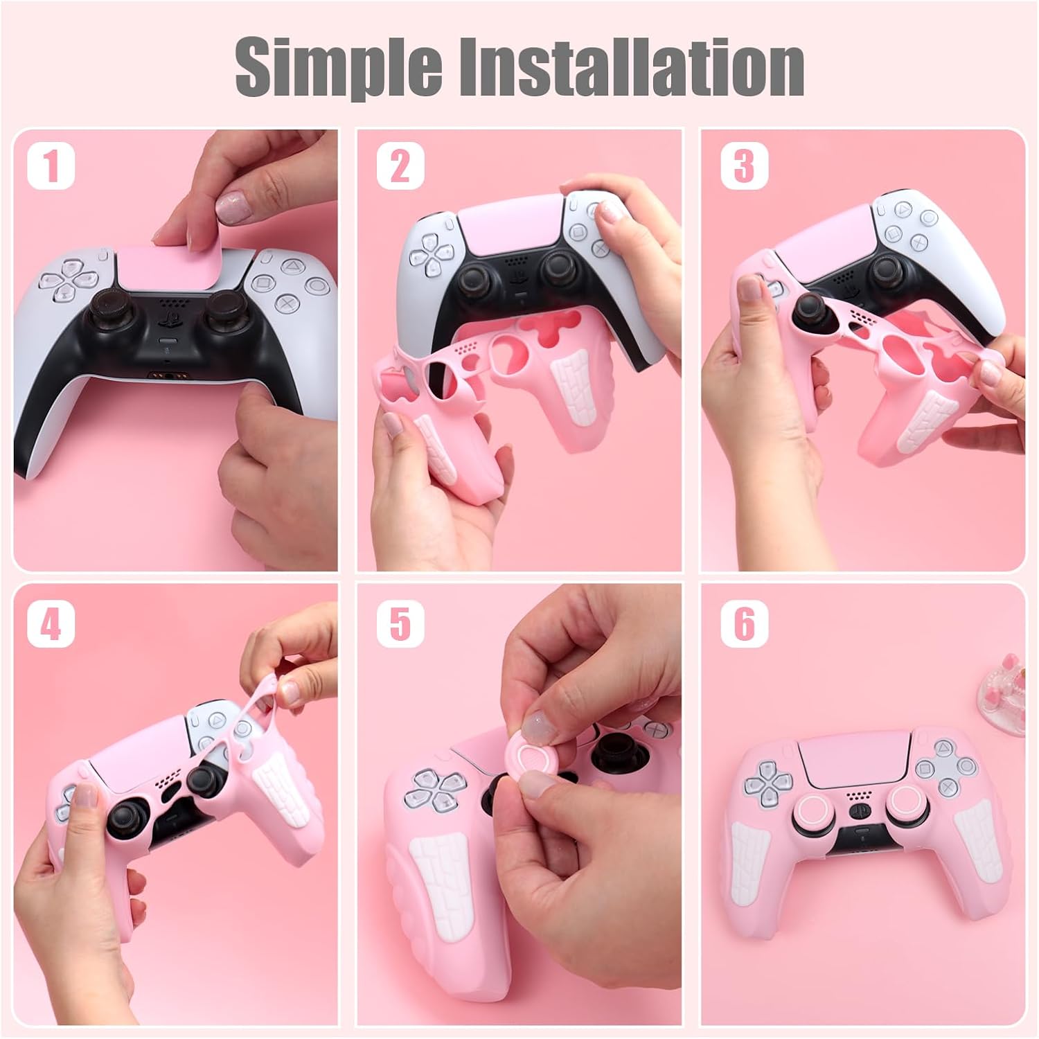 For PS5 Controller Case with Thumb Grip Cover, Joystick Protector and Sticker - Picture 45 of 55