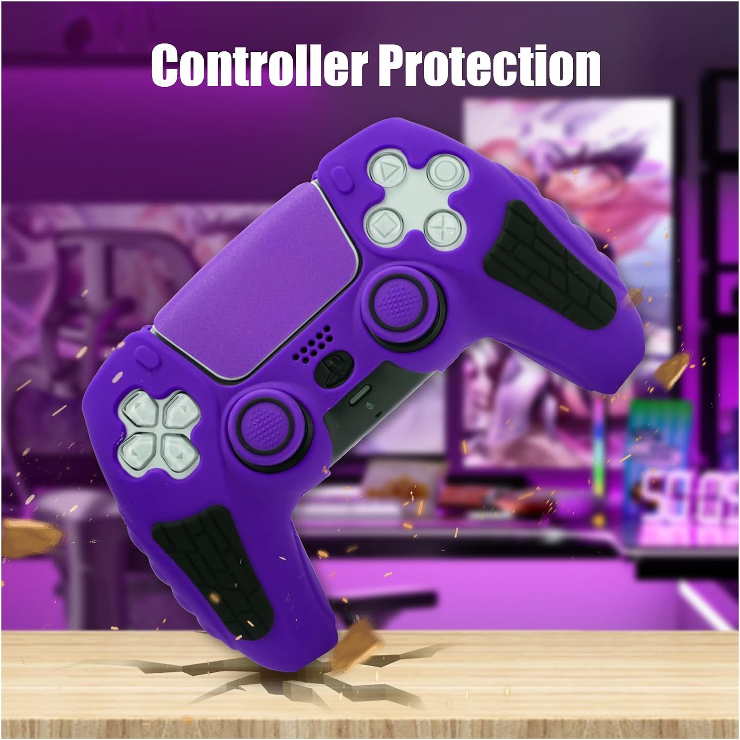 For PS5 Controller Case with Thumb Grip Cover, Joystick Protector and Sticker - Picture 52 of 55