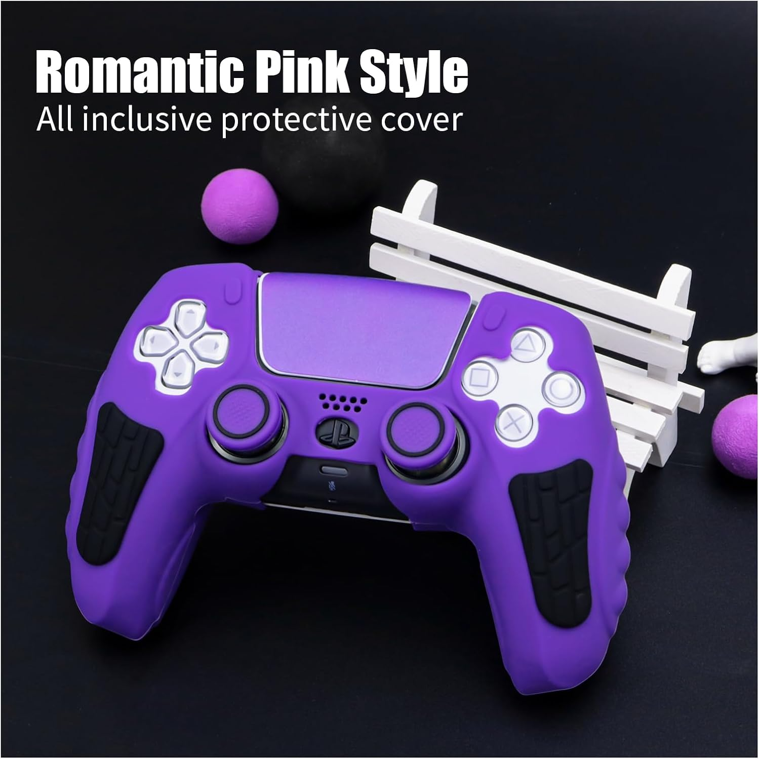 For PS5 Controller Case with Thumb Grip Cover, Joystick Protector and Sticker - Picture 53 of 55