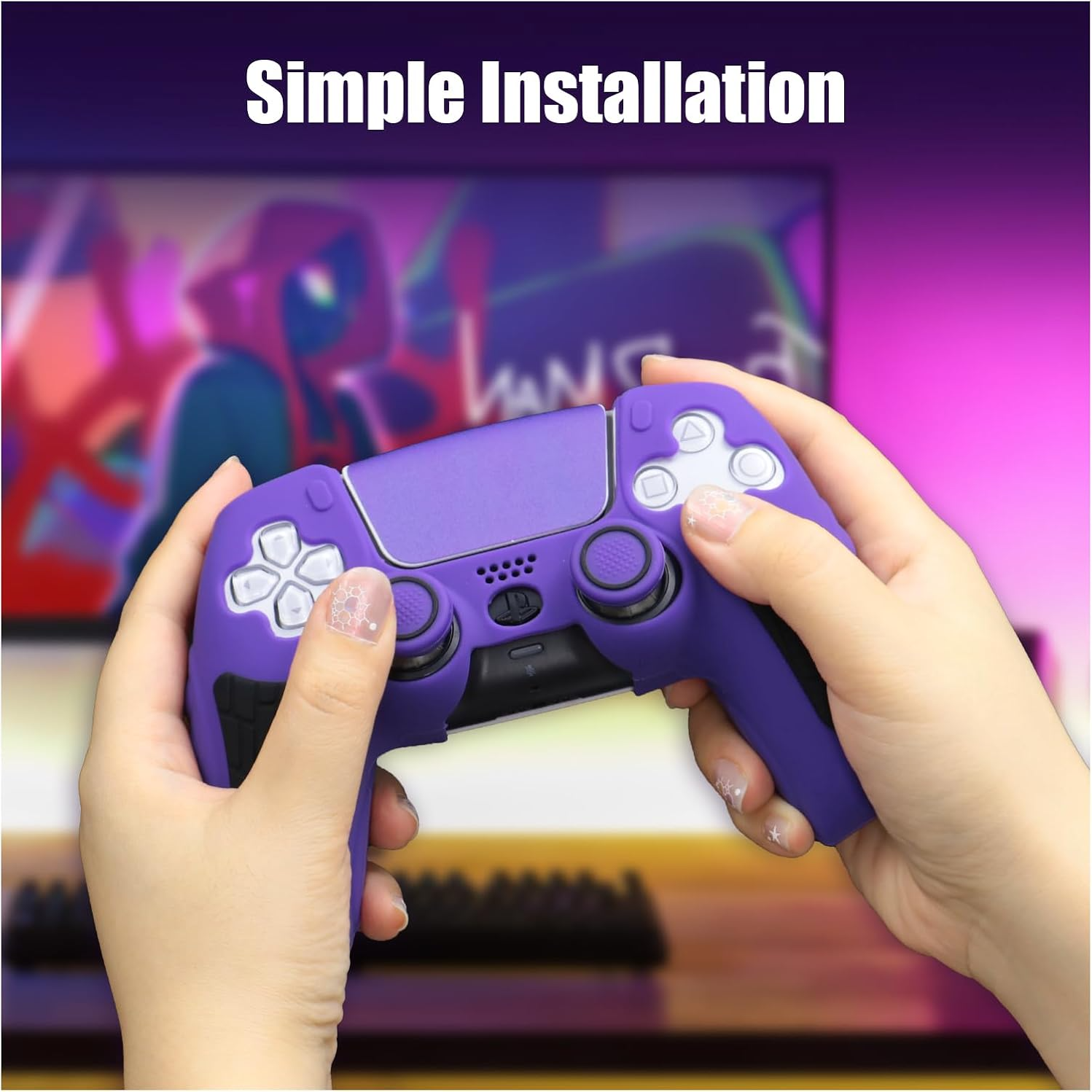 For PS5 Controller Case with Thumb Grip Cover, Joystick Protector and Sticker - Picture 51 of 55