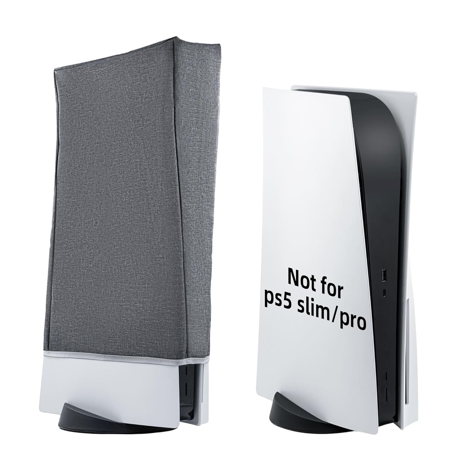 Funda protectora horizontal contra el polvo para consola PS5. Tejido Oxford 1680D. Antirrayaduras. Impermeable. Diseño con corte trasero. (No apto para PS5 Slim ni PS5 Pro)