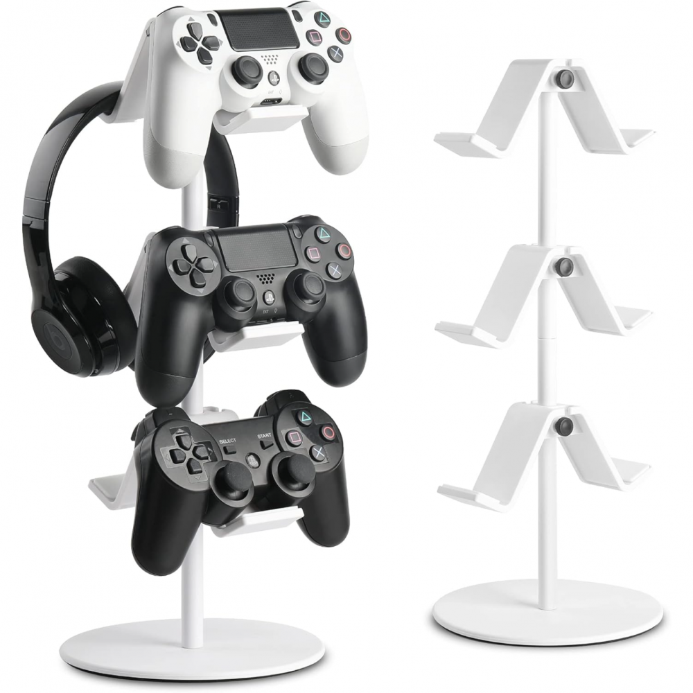 thumbnail image 1 of Soporte para mando de 3 capas, soporte para auriculares, colgador para auriculares y mando de videojuegos multiajustable para accesorios videojuegos, 1 of 6
