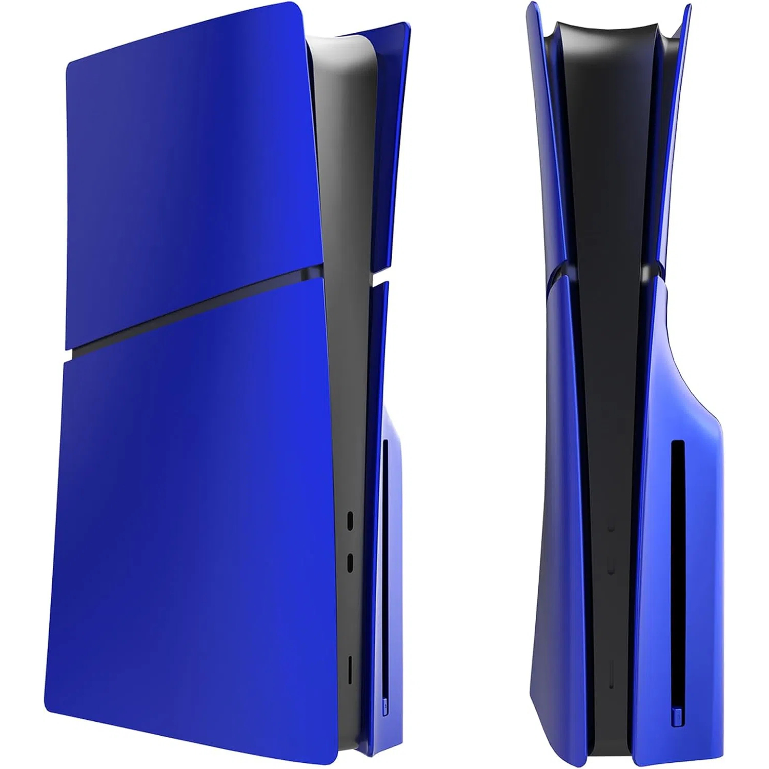 Carcasa frontal para PS5 Slim Disc Edition - Cubierta de ABS con acabado mate, incluye 2 fundas de silicona para mandos para una mayor protección