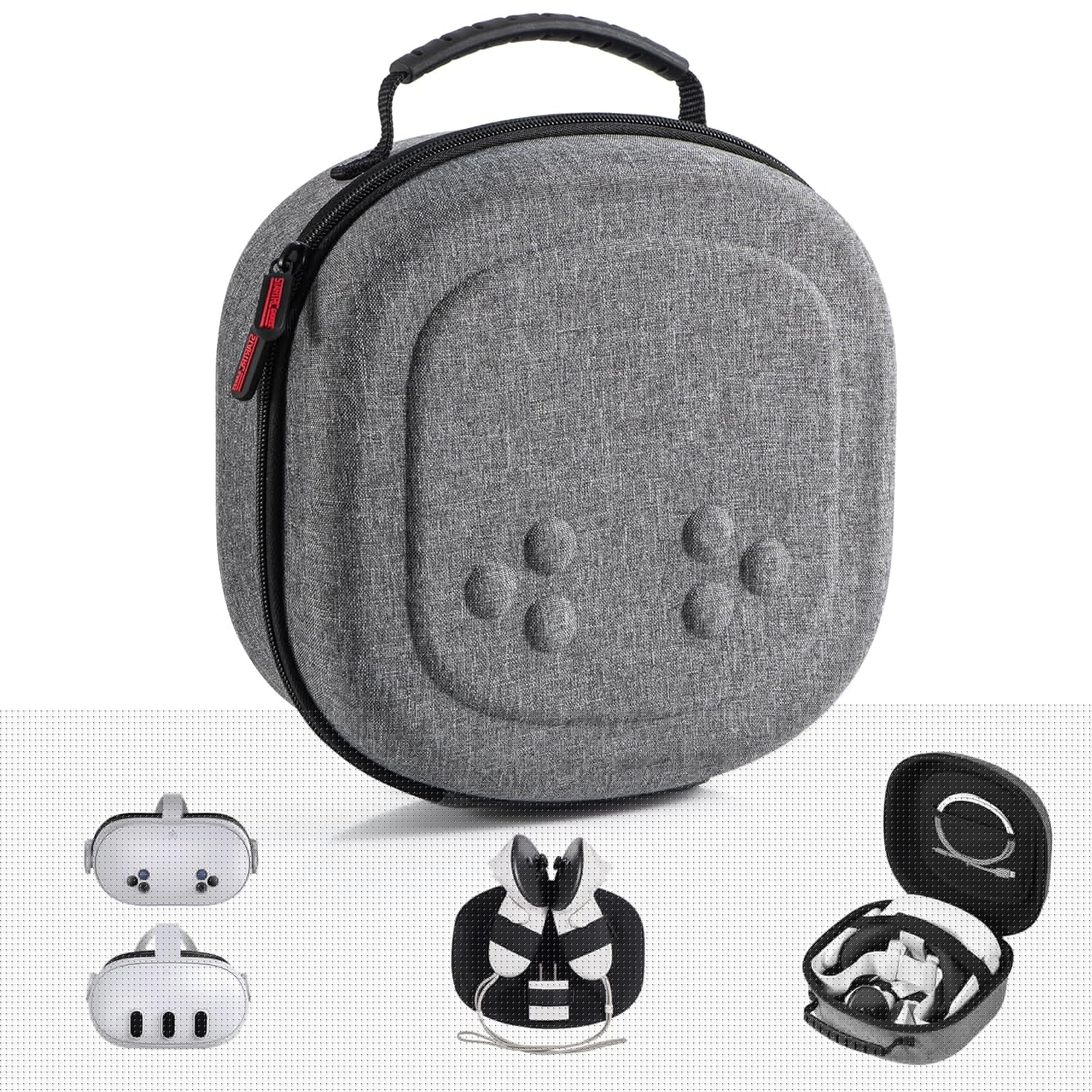 thumbnail image 1 of Estuche rígido para Meta Quest 3S/Quest 3/Vision Pro: compatible con cascos de realidad virtual y mandos táctiles. Diseño compacto para viajar y guardar en casa, 1 of 7