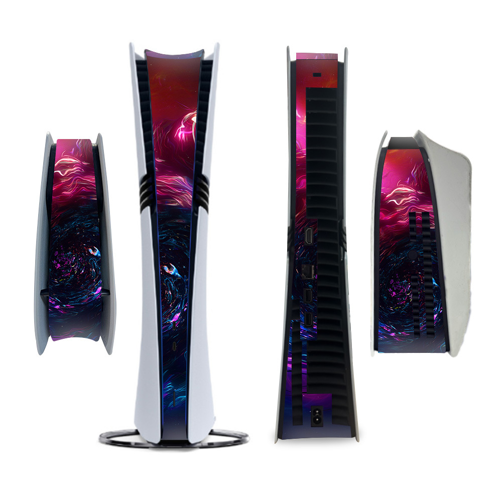 thumbnail image 1 of Pegatina protectora central para PS5 Pro versión digital y versión disco, diseño resistente al polvo y a los arañazos, película protectora central para consola, 1 of 2