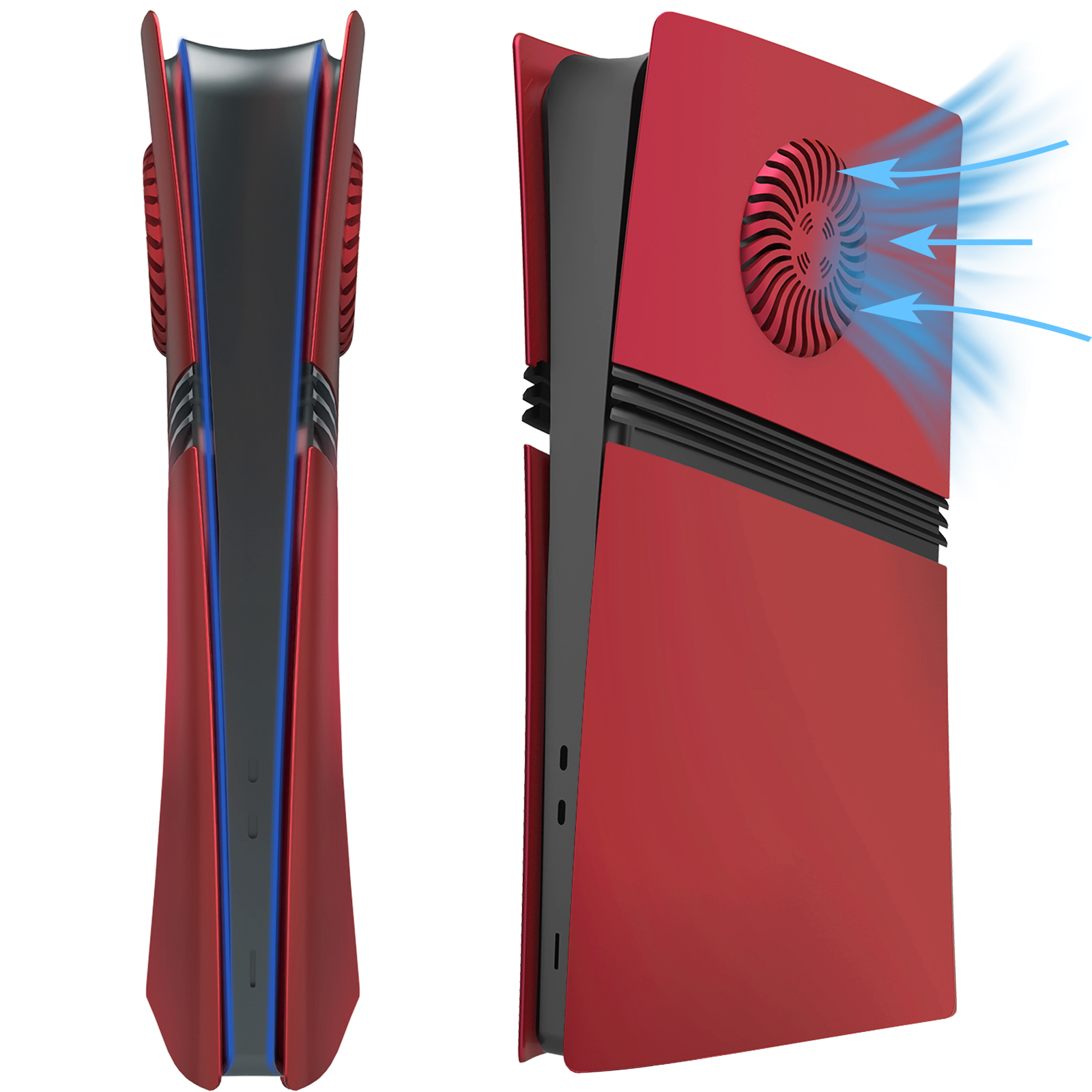 Funda para PS5 Pro con rejillas de ventilación y filtro antipolvo, panel ABS rígido antiarañazos, accesorio para panel lateral, carcasa de repuesto a prueba de golpes