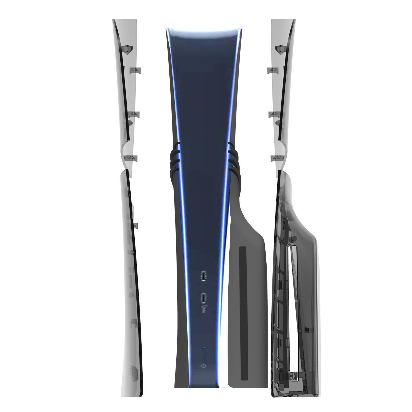 Funda transparente para PS5 Pro, carcasa de repuesto Accesorios para juegos PS5 Pro, panel lateral rígido y resistente a los golpes de ABS