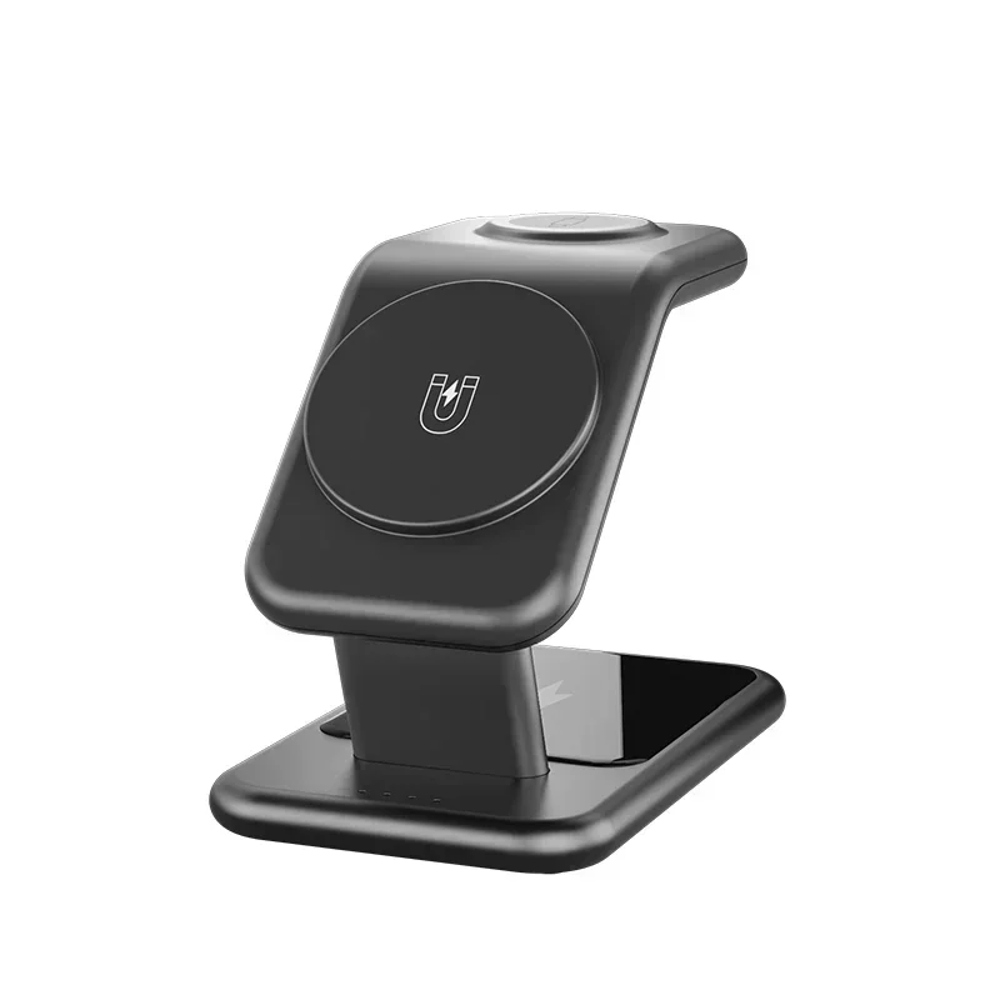 thumbnail image 1 of Soporte cargador inalámbrico magnético 3 en 1 para iPhone/i-Watch/Air-Pods, estación de carga rápida, 1 of 7