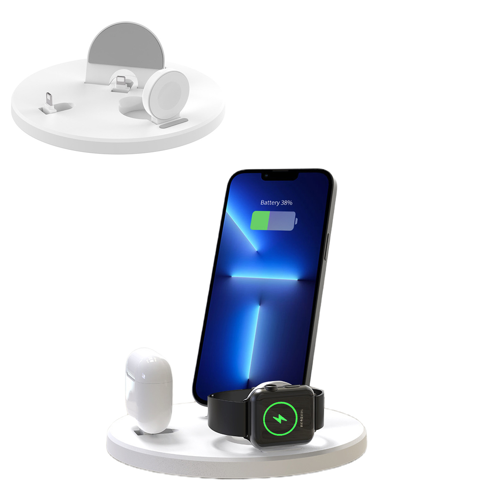 Estación de carga inalámbrica 3 en 1 compatible con iPhone/iWatch/Airpods, base de carga multifunción para una fuente de alimentación eficiente y cómoda