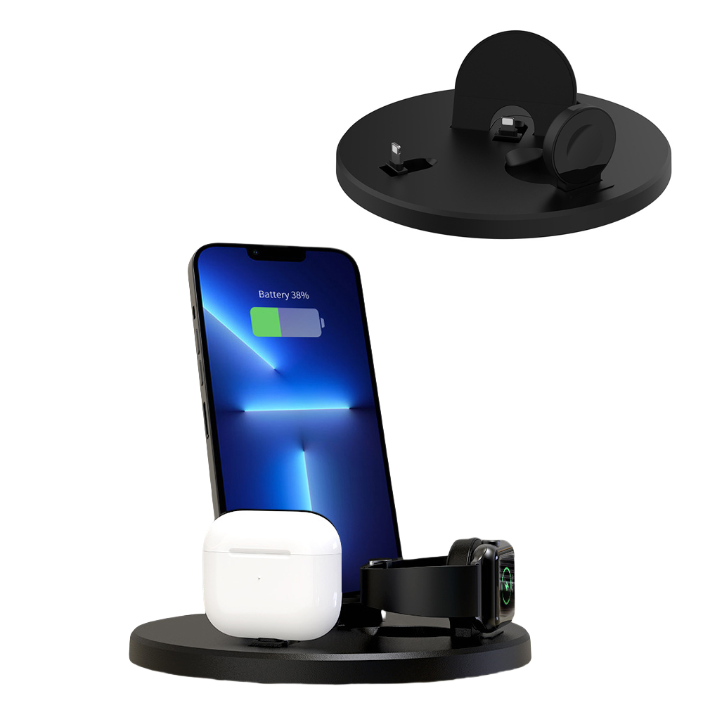 thumbnail image 1 of Estación de carga inalámbrica 3 en 1 compatible con iPhone/iWatch/Airpods, base de carga multifunción para una fuente de alimentación eficiente y cómoda, 1 of 6