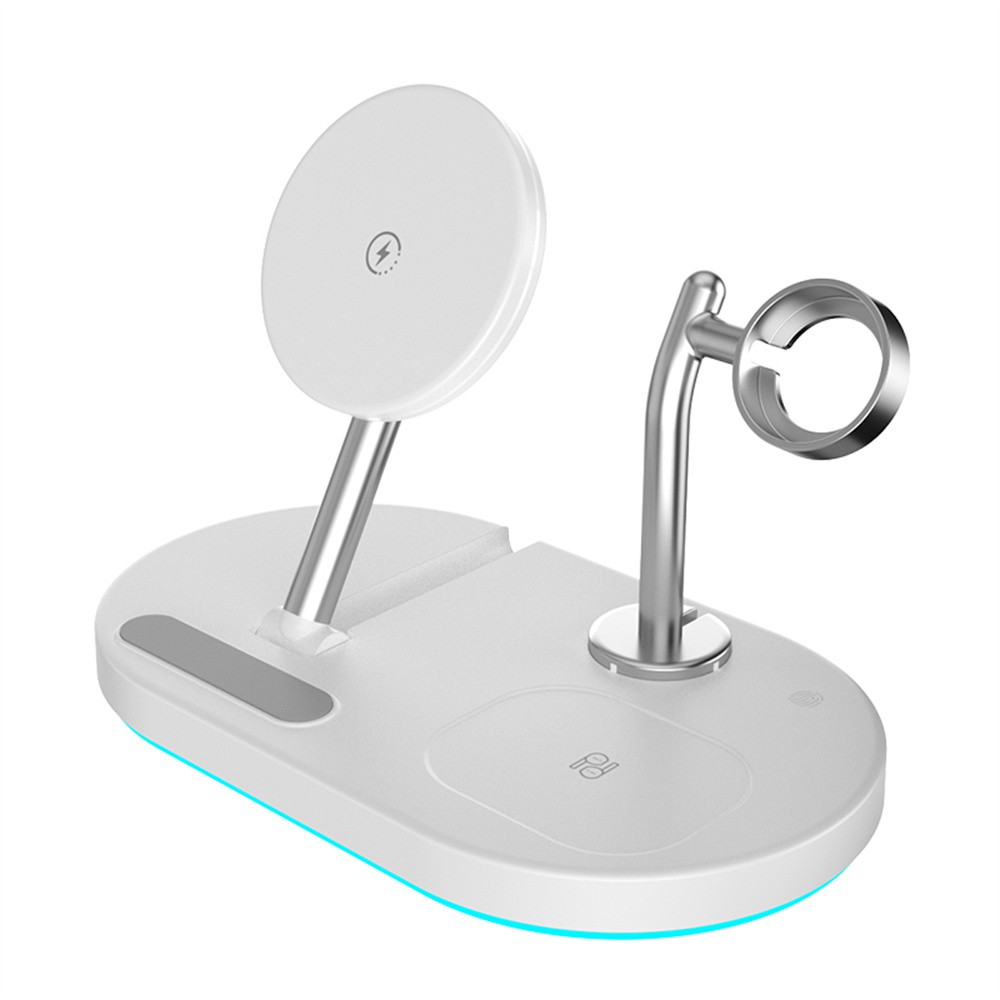 Soporte cargador inalámbrico magnético de 15 W con estación de carga rápida para iPhone 15, 14, 13 Pro Max/Apple Watch SE 9, 8, 7/AirPods 3, 2