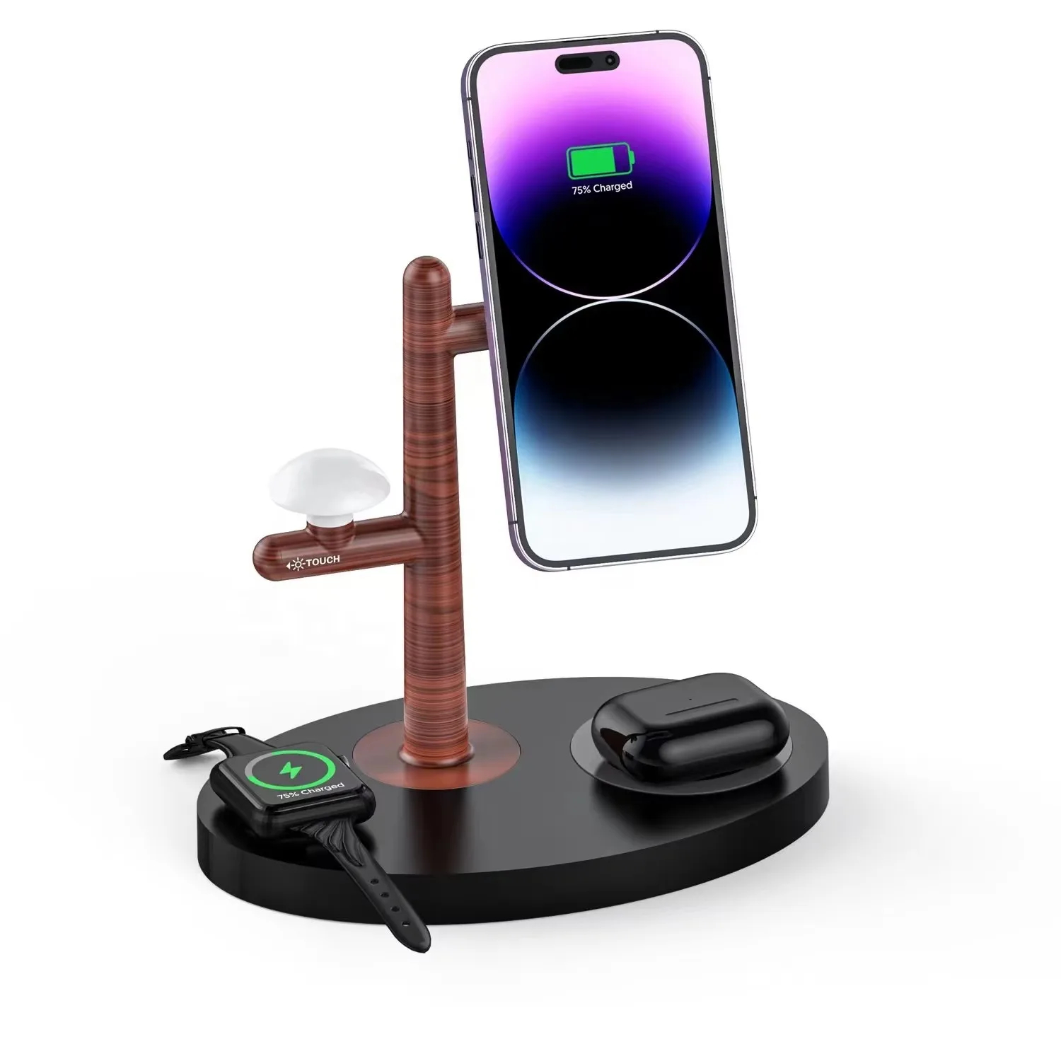 thumbnail image 1 of Soporte cargador inalámbrico para iPhone, base de carga rápida de 20 W para Samsung Galaxy, estación de carga 3 en 1 para iWatch AirPods, 1 of 6