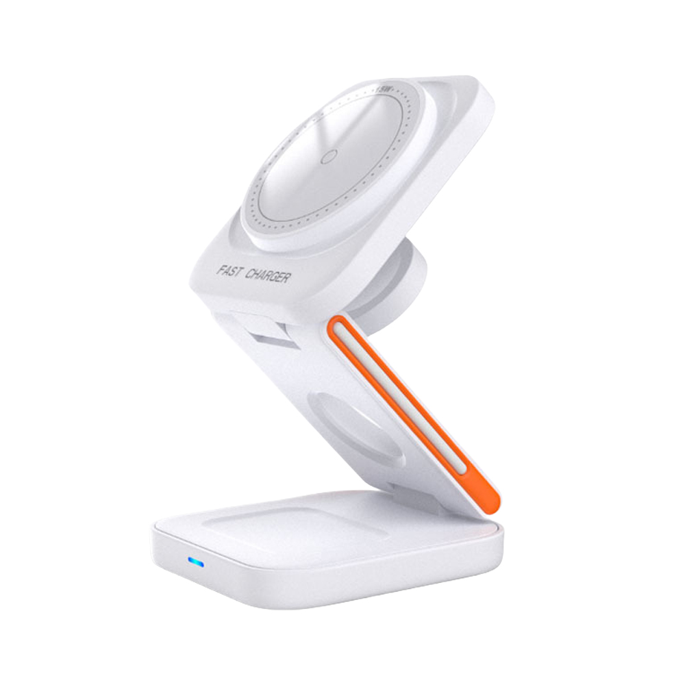 Estación de carga inalámbrica plegable magnética 3 en 1 de 100 W para iPhone/i-Watch/AirPods