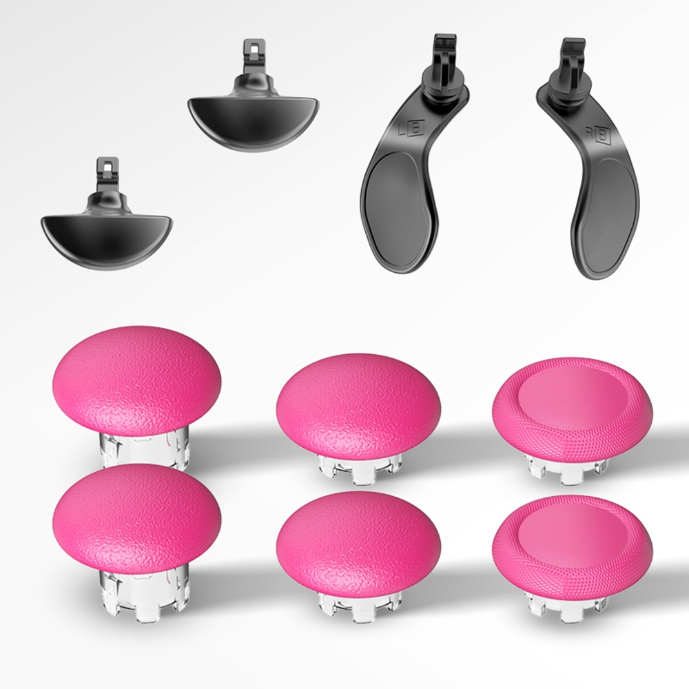 thumbnail image 1 of Kit de tapas metálicas para joystick y botón trasero compatible con el mando Edge de PS5: cubierta para palanca de pulgar con forma de seta, palanca basculante 3D, 1 of 6
