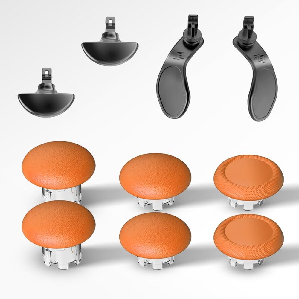 thumbnail image 1 of Kit de tapas metálicas para joystick y botón trasero compatible con el mando Edge de PS5: cubierta para palanca de pulgar con forma de seta, palanca basculante 3D, 1 of 6