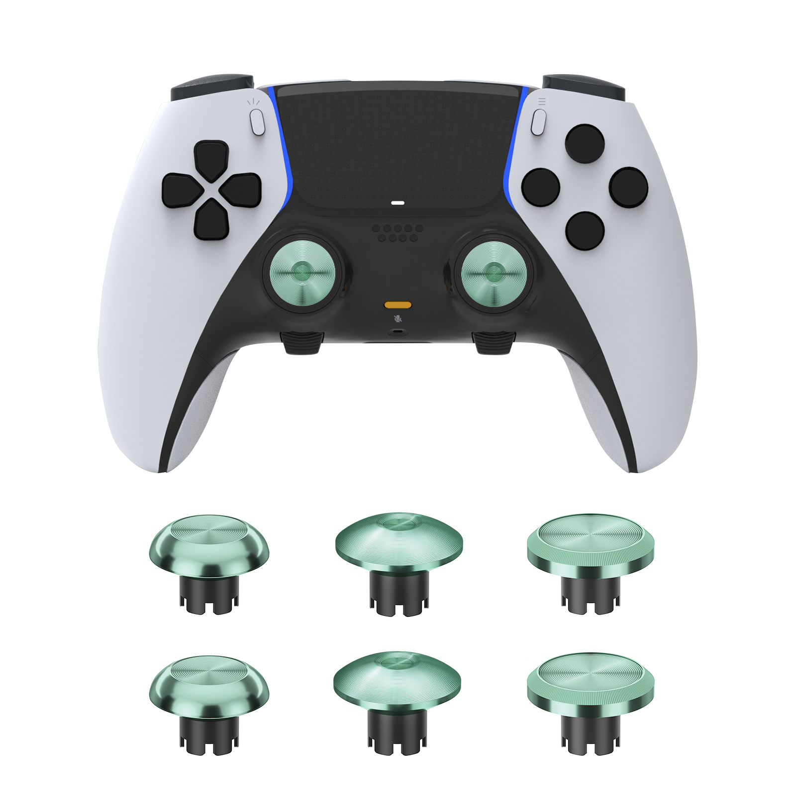 thumbnail image 1 of Compatible con el mando DualSense Edge de PS5. Tapas metálicas para joysticks analógicos. Kit de accesorios con piezas de repuesto para joysticks analógicos, 1 of 7
