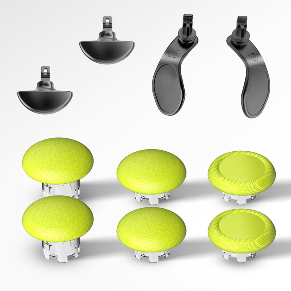 thumbnail image 1 of Kit de tapas metálicas para joystick y botón trasero compatible con el mando Edge de PS5: cubierta para palanca de pulgar con forma de seta, palanca basculante 3D, 1 of 6