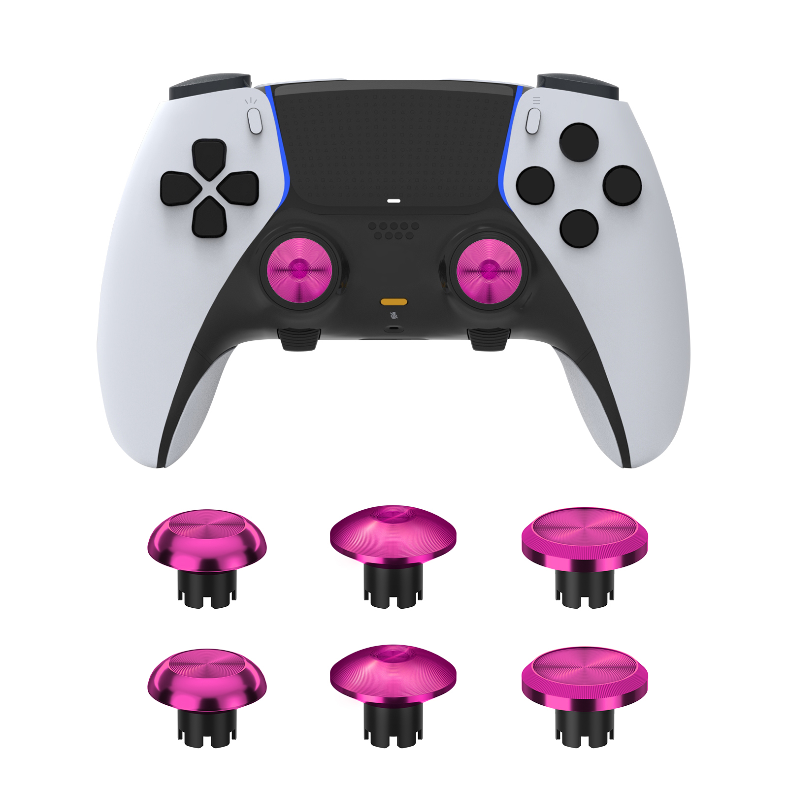 Compatible con el mando DualSense Edge de PS5. Tapas metálicas para joysticks analógicos. Kit de accesorios con piezas de repuesto para joysticks analógicos