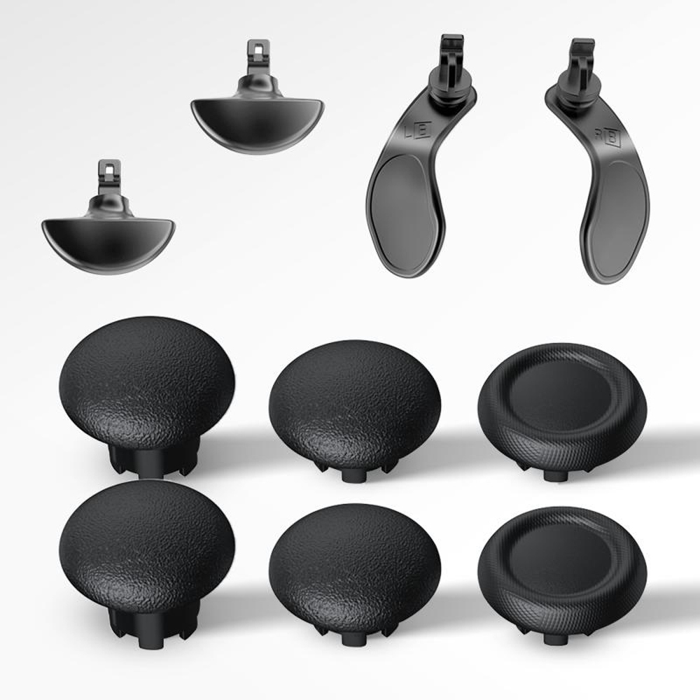 thumbnail image 1 of Kit de tapas metálicas para joystick y botón trasero compatible con el mando Edge de PS5: cubierta para palanca de pulgar con forma de seta, palanca basculante 3D, 1 of 6