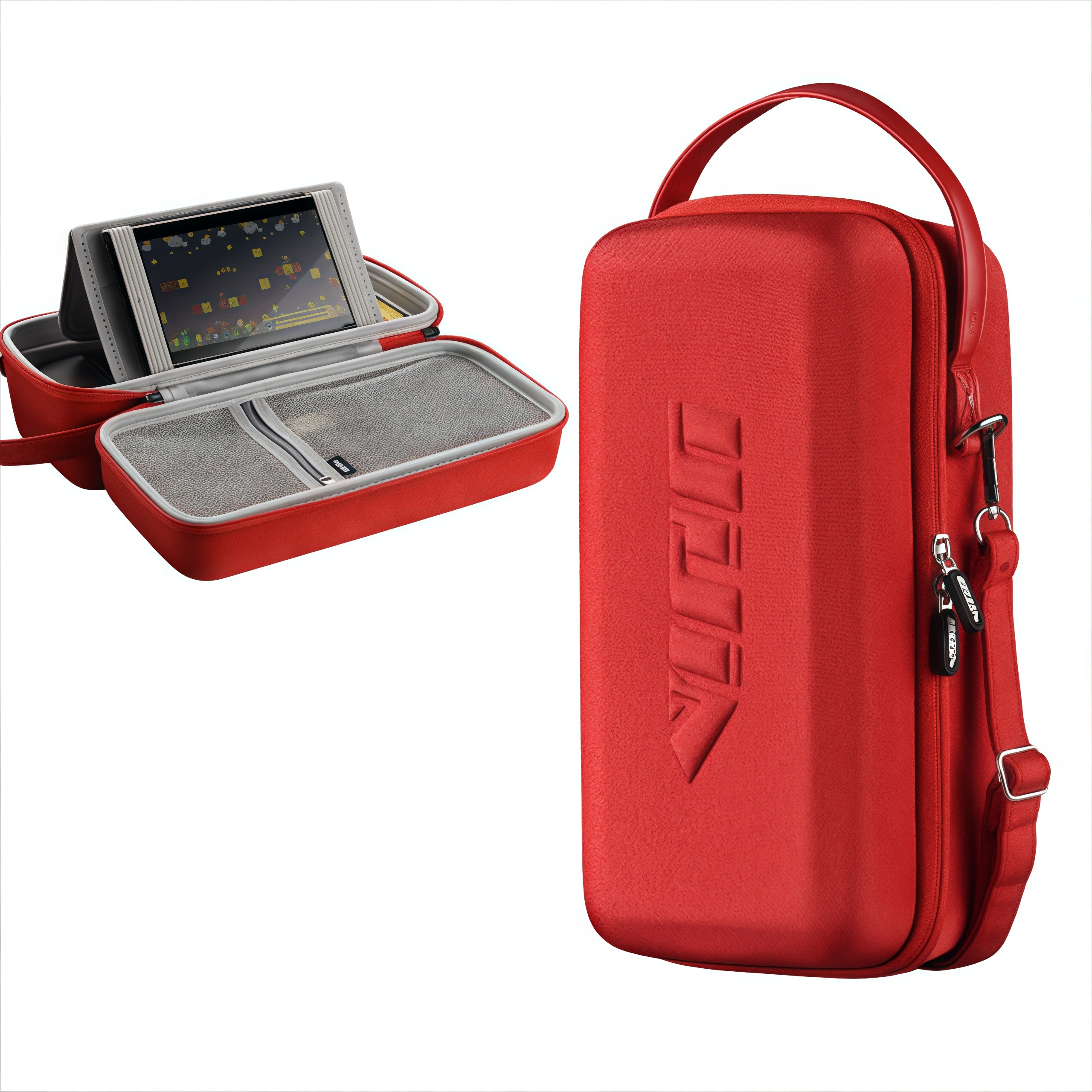 Estuche rígido protector y organizador compatible con Nintendo Switch OLED con sistema de almacenamiento 12 en 1, carcasa de EVA y tejido Oxford, diseño compacto