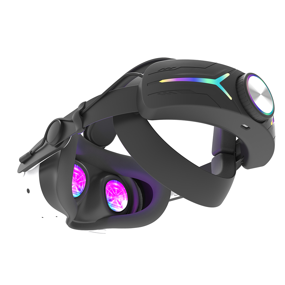 thumbnail image 1 of Compatible con las gafas de realidad virtual Meta Quest 3/3S: correa ajustable RGB con batería de 12 000 mAh para un tiempo de juego prolongado, 1 of 5