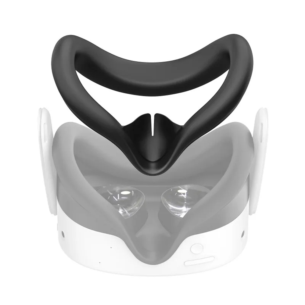 thumbnail image 1 of Cubierta facial de silicona para realidad virtual compatible con Meta Quest 3S: accesorios de máscara facial de repuesto resistentes a las fugas de luz y al sudor, 1 of 7