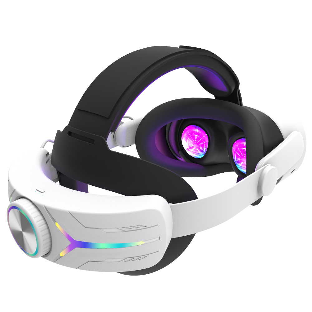 thumbnail image 1 of Compatible con las gafas de realidad virtual Meta Quest 3/3S: correa ajustable RGB con batería de 12 000 mAh para un tiempo de juego prolongado, 1 of 5