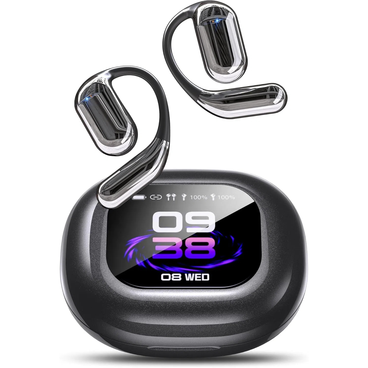 thumbnail image 1 of Auriculares con traducción automática por IA Traductor Bluetooth para 144 idiomas y acentos con pantalla táctil LCD Auriculares en tiempo real compatibles con teléfonos inteligentes, 1 of 8