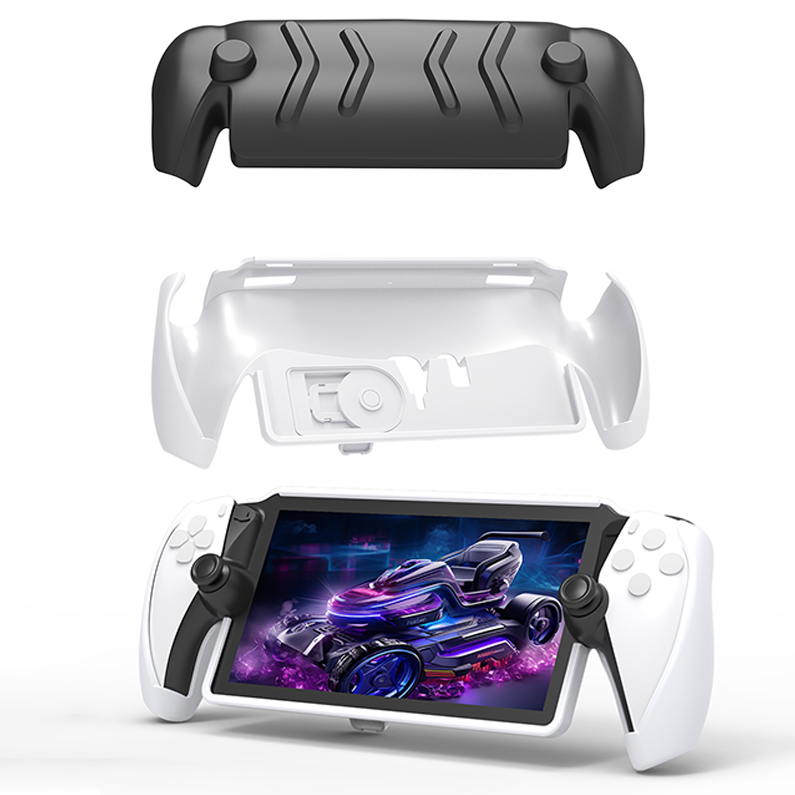 thumbnail image 1 of Funda protectora para PS Portal con soporte integrado, funda protectora resistente a golpes y al polvo con carcasa frontal de PC y carcasa trasera de TPU para la consola PS Portal, 1 of 2