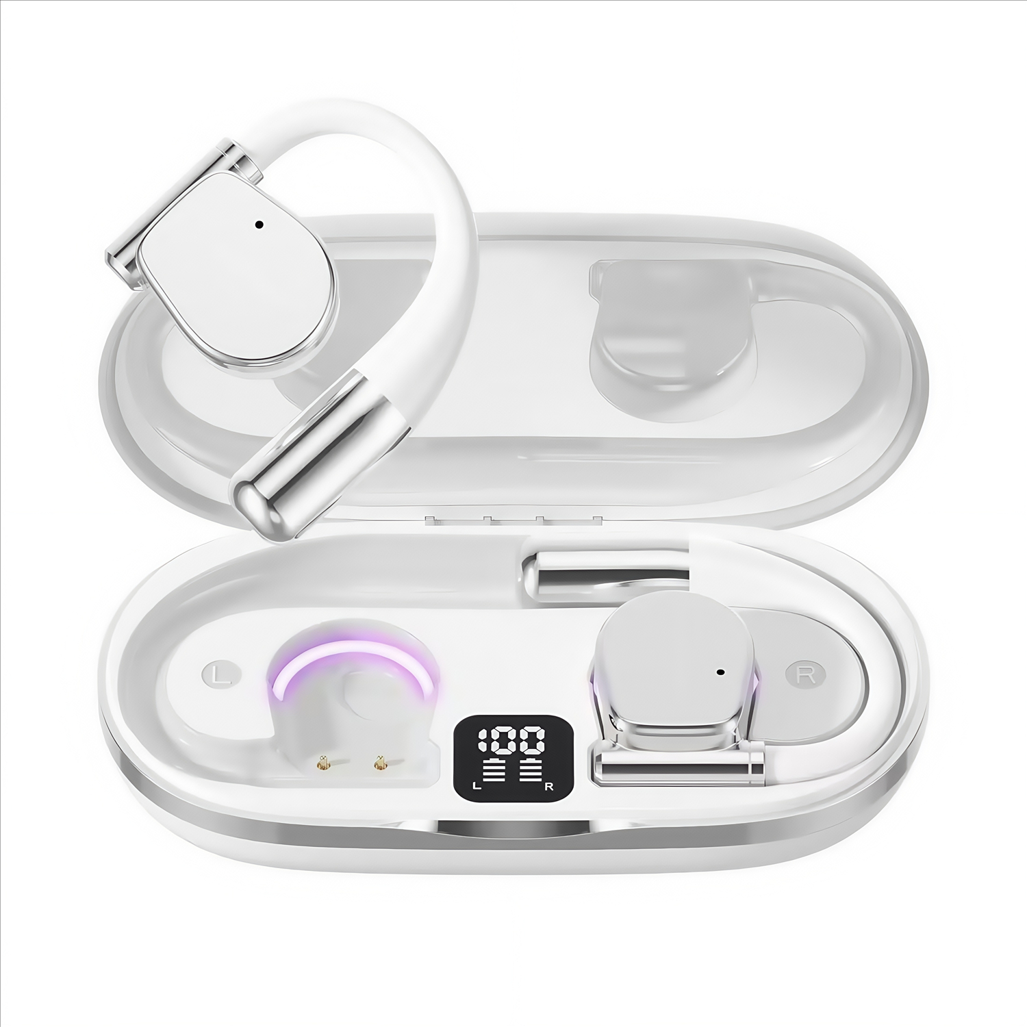 thumbnail image 1 of Auriculares con traducción por IA, 144 idiomas, Bluetooth 5.3 inalámbrico en tiempo real, cancelación de ruido, 60 horas de reproducción para viajes y reuniones de negocios, 1 of 7