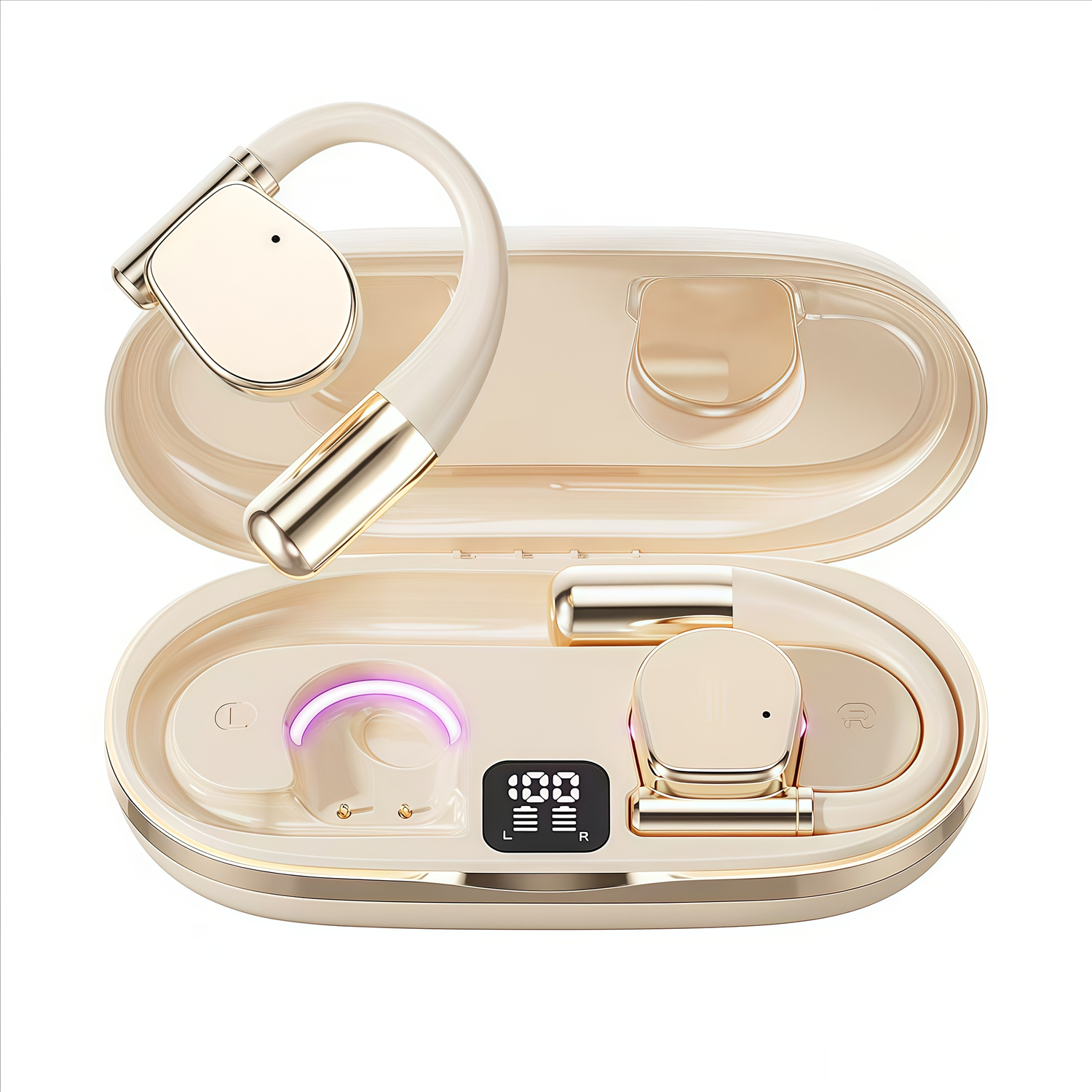 Auriculares con traducción por IA, 144 idiomas, Bluetooth 5.3 inalámbrico en tiempo real, cancelación de ruido, 60 horas de reproducción para viajes y reuniones de negocios