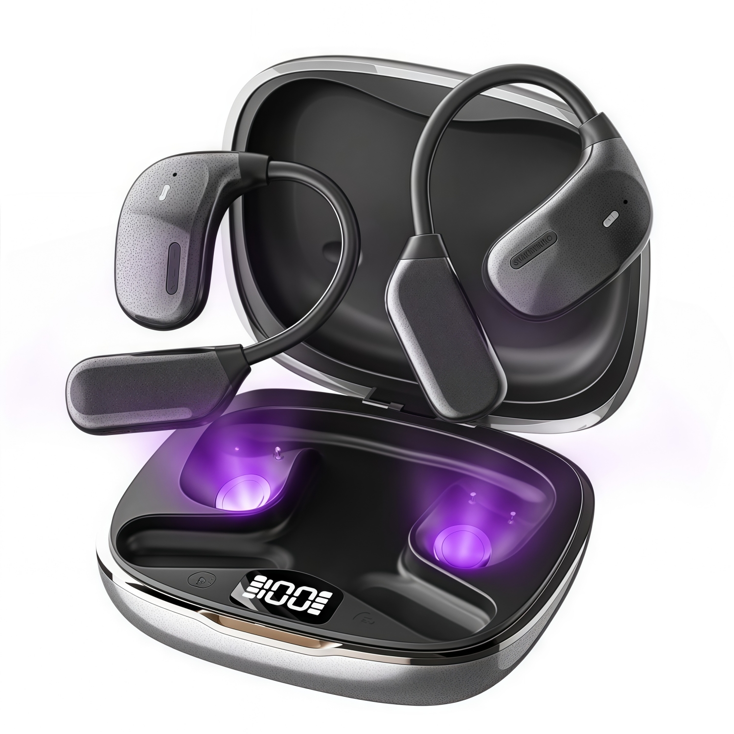 thumbnail image 1 of Auriculares con traducción AI 144 idiomas Traductor en tiempo real Auriculares inalámbricos Bluetooth Compatibles con dispositivos iPhone y Android, 1 of 8