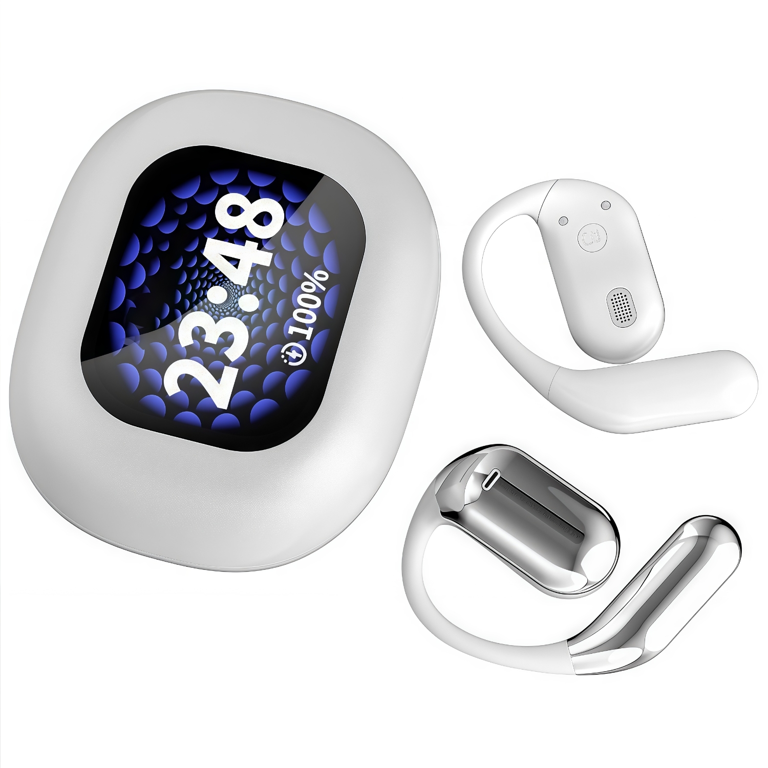 thumbnail image 1 of Auriculares con traducción automática por IA Traductor Bluetooth para 144 idiomas y acentos con pantalla táctil LCD Auriculares en tiempo real compatibles con teléfonos inteligentes, 1 of 8
