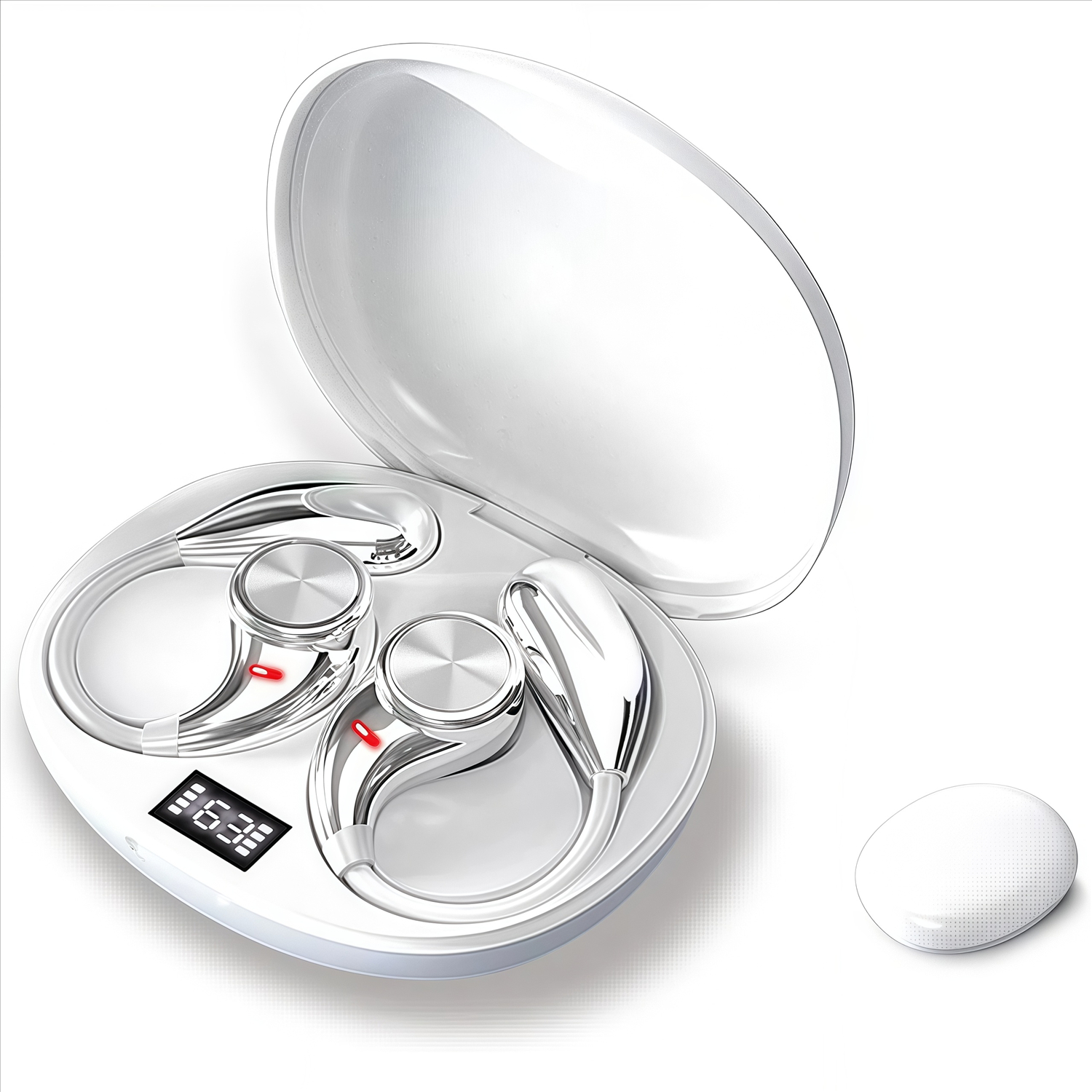 Auriculares OWS Open Ear con Bluetooth 5.4, micrófono, ganchos para las orejas, conexión inalámbrica dual y 100 horas de reproducción para practicar deporte, correr o hacer ejercicio