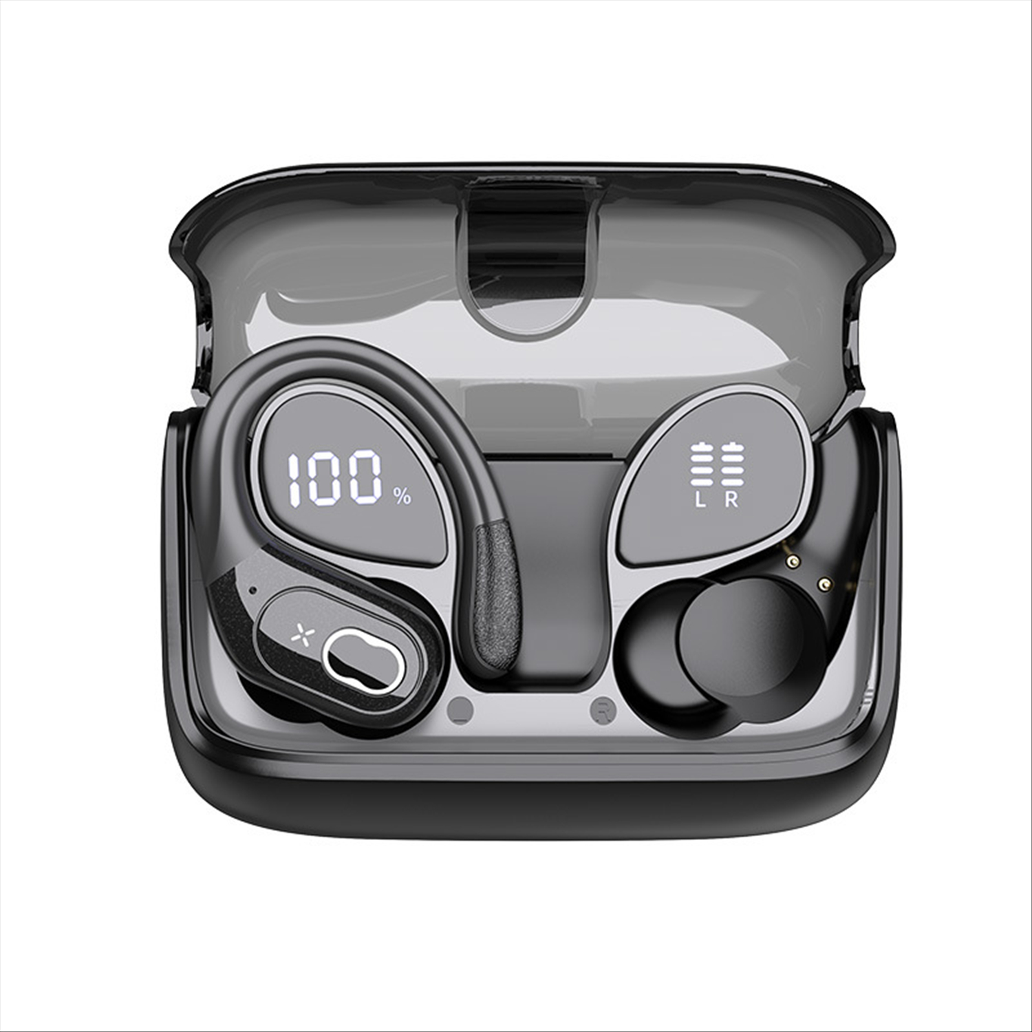 Auriculares inalámbricos con 75 horas de reproducción, Bluetooth 5.4, IPX7, resistentes al agua, para hacer ejercicio, correr o ir al gimnasio