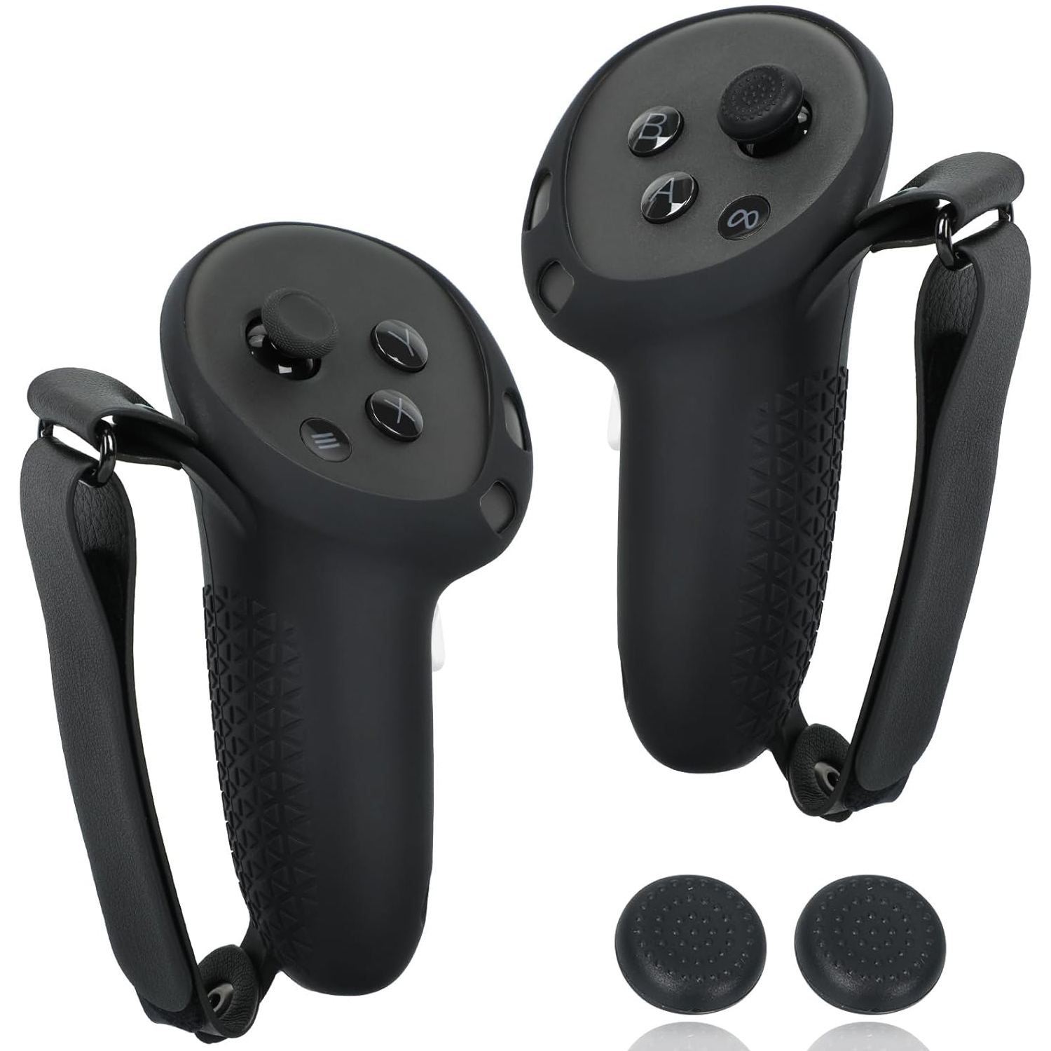 Funda de silicona para el mando Meta Quest 3S/3: correas ajustables para los nudillos, accesorios de realidad virtual compatibles con los mandos Touch
