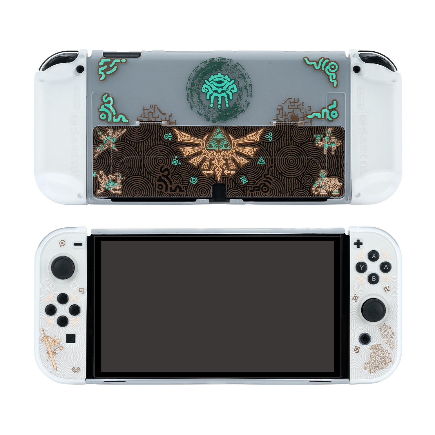 Funda protectora con temática de Tears of the Kingdom para Nintendo Switch y Switch OLED: carcasa rígida mate antiarañazos con diseño dividido para facilitar la instalación