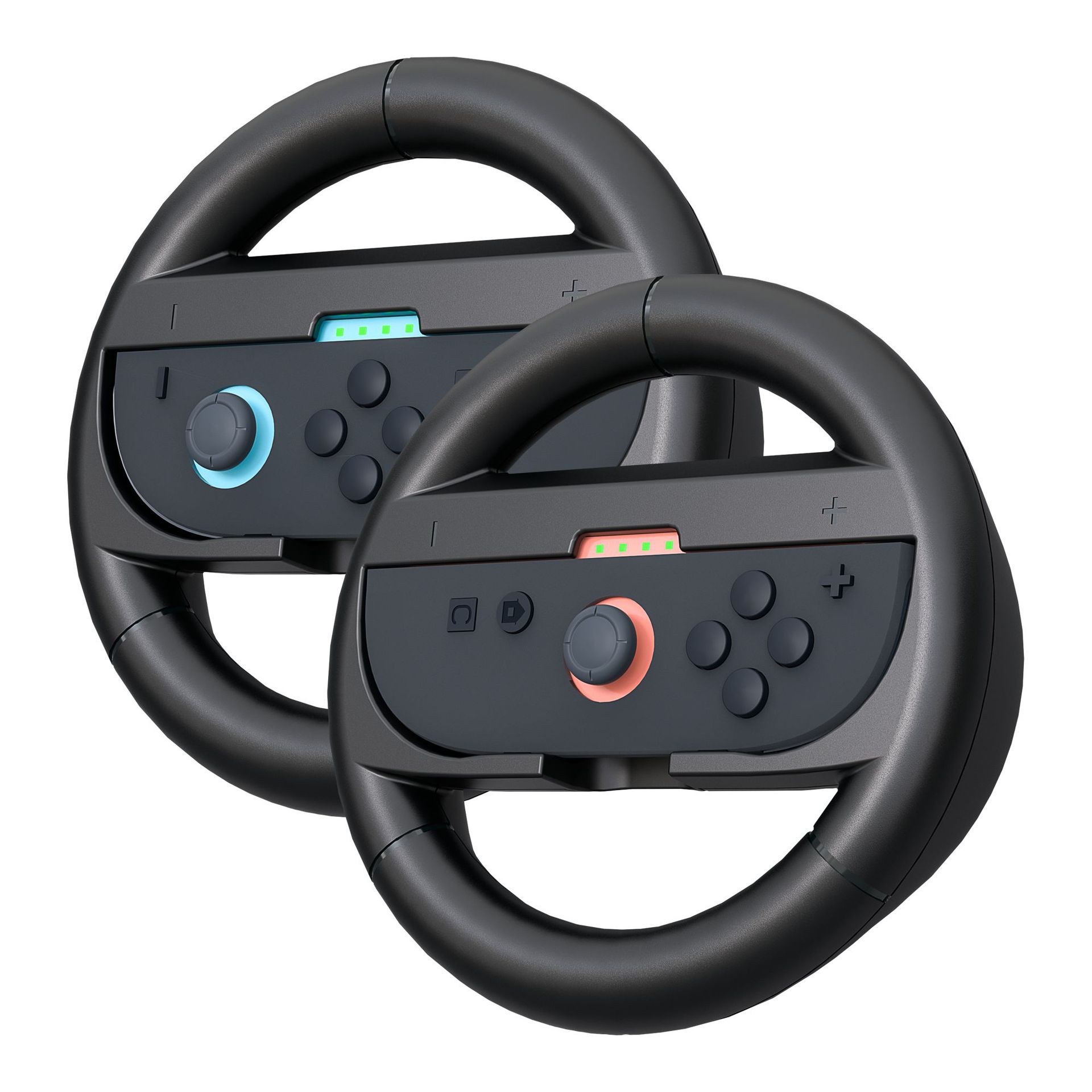thumbnail image 1 of Volante para videojuegos compatible con Nintendo Switch 2 Joy-Con para Mario Kart, paquete de 2 agarres, 1 of 7
