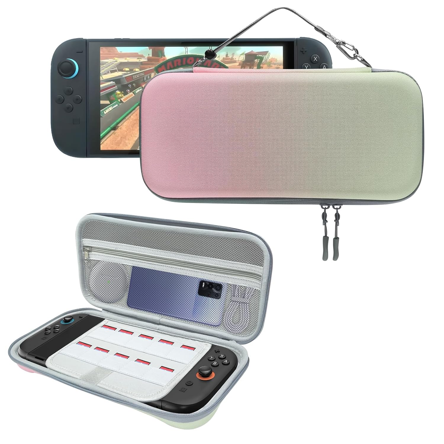 thumbnail image 1 of Funda protectora de viaje compatible con Nintendo Switch 2 con múltiples bolsillos para accesorios y juegos, 1 of 7