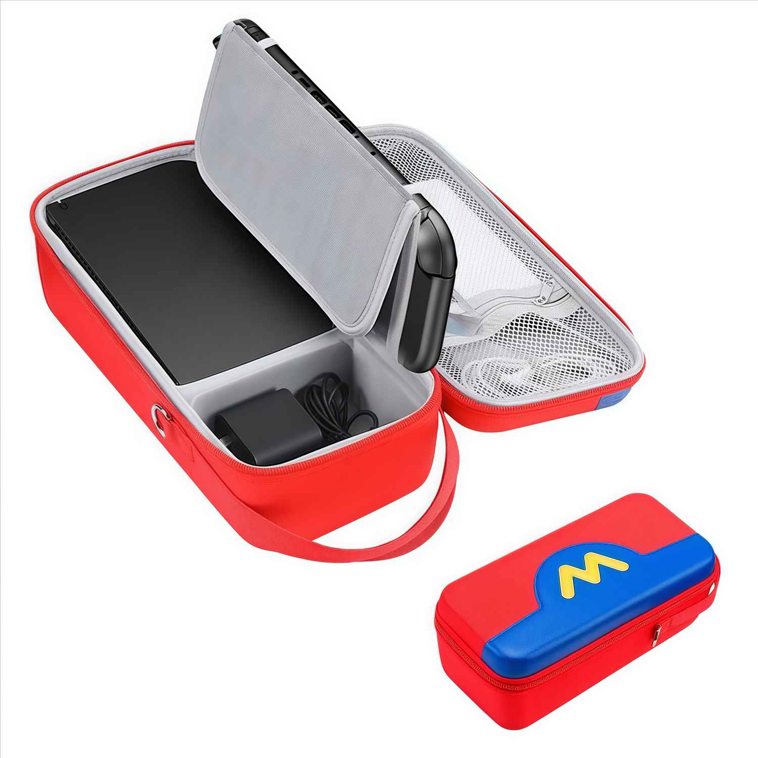thumbnail image 1 of Funda rígida para Nintendo Switch 2 con bolsillos de almacenamiento, cremallera y accesorios protectores, 1 of 7